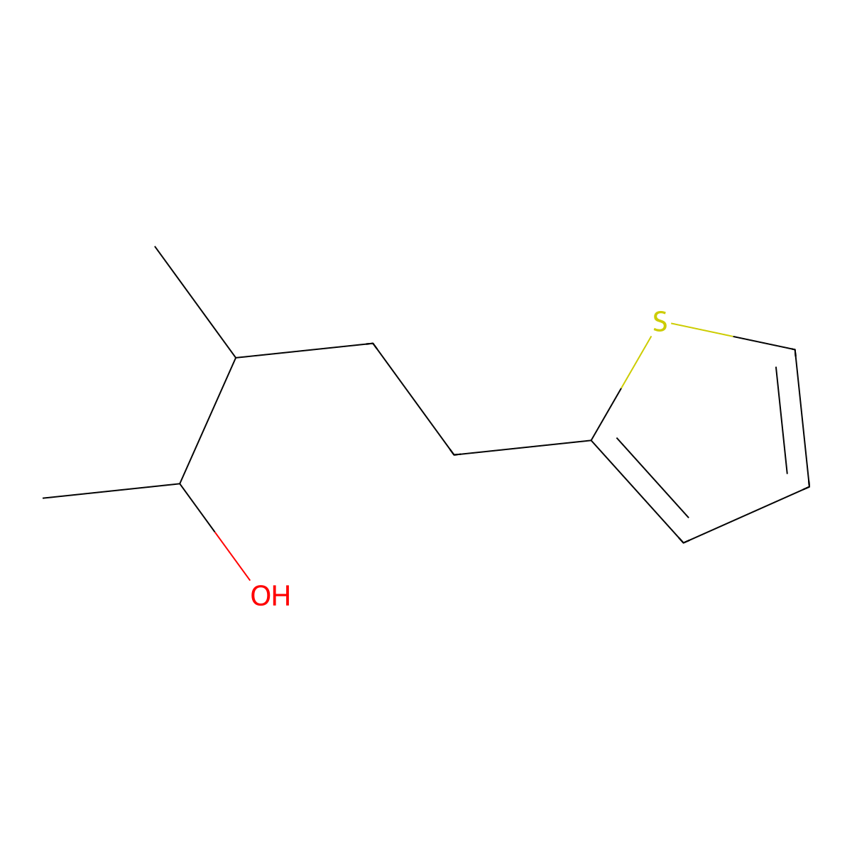 3-Methyl-5-(thiophen-2-yl)pentan-2-ol molecular structure, CAS 1342206-97-6