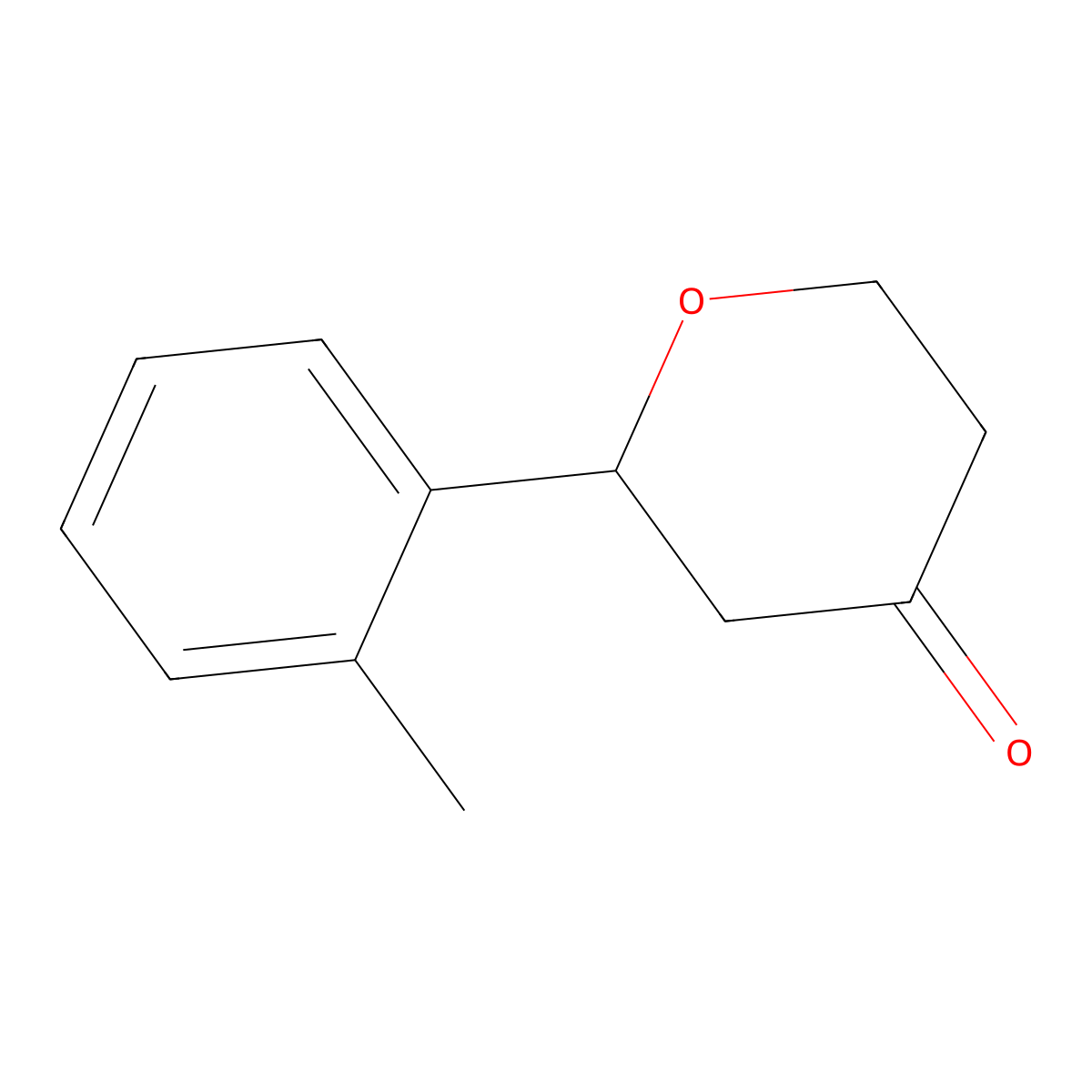 2-(o-tolyl)tetrahydro-4H-pyran-4-one molecular structure, CAS 1342208-52-9