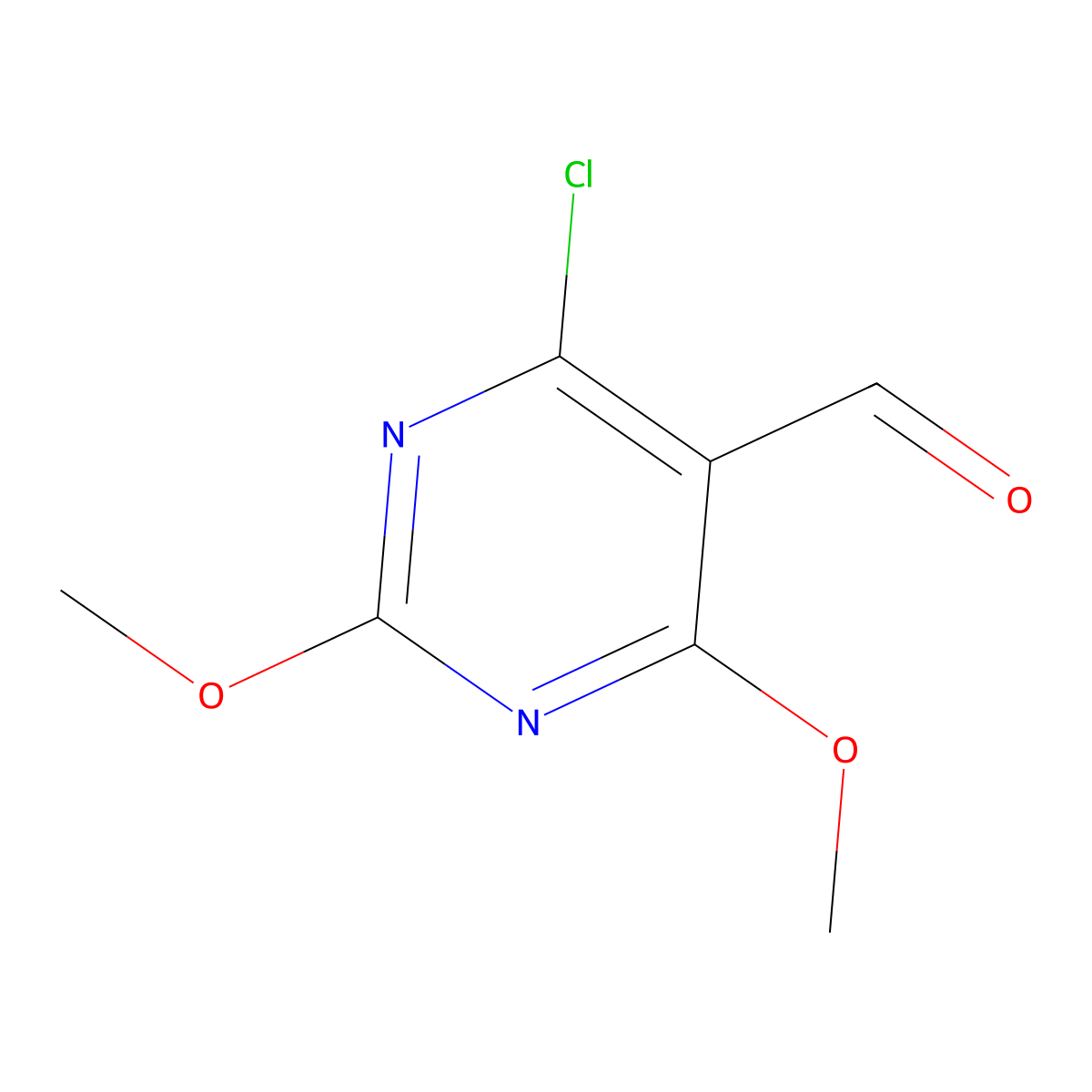 4-Chloro-2,6-dimethoxypyrimidine-5-carbaldehyde molecular structure, CAS 134221-52-6