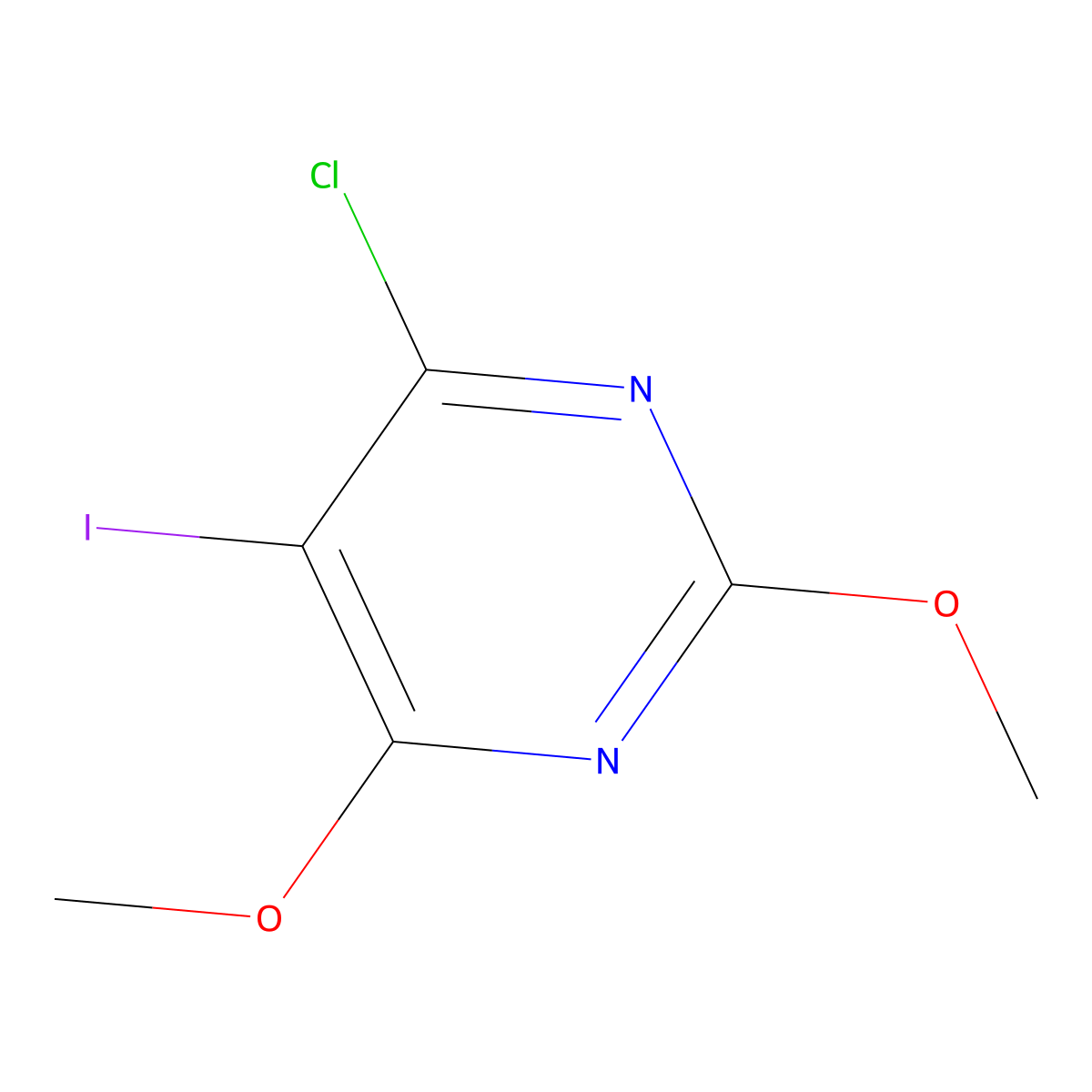 4-Chloro-5-iodo-2,6-dimethoxypyrimidine molecular structure, CAS 134221-53-7