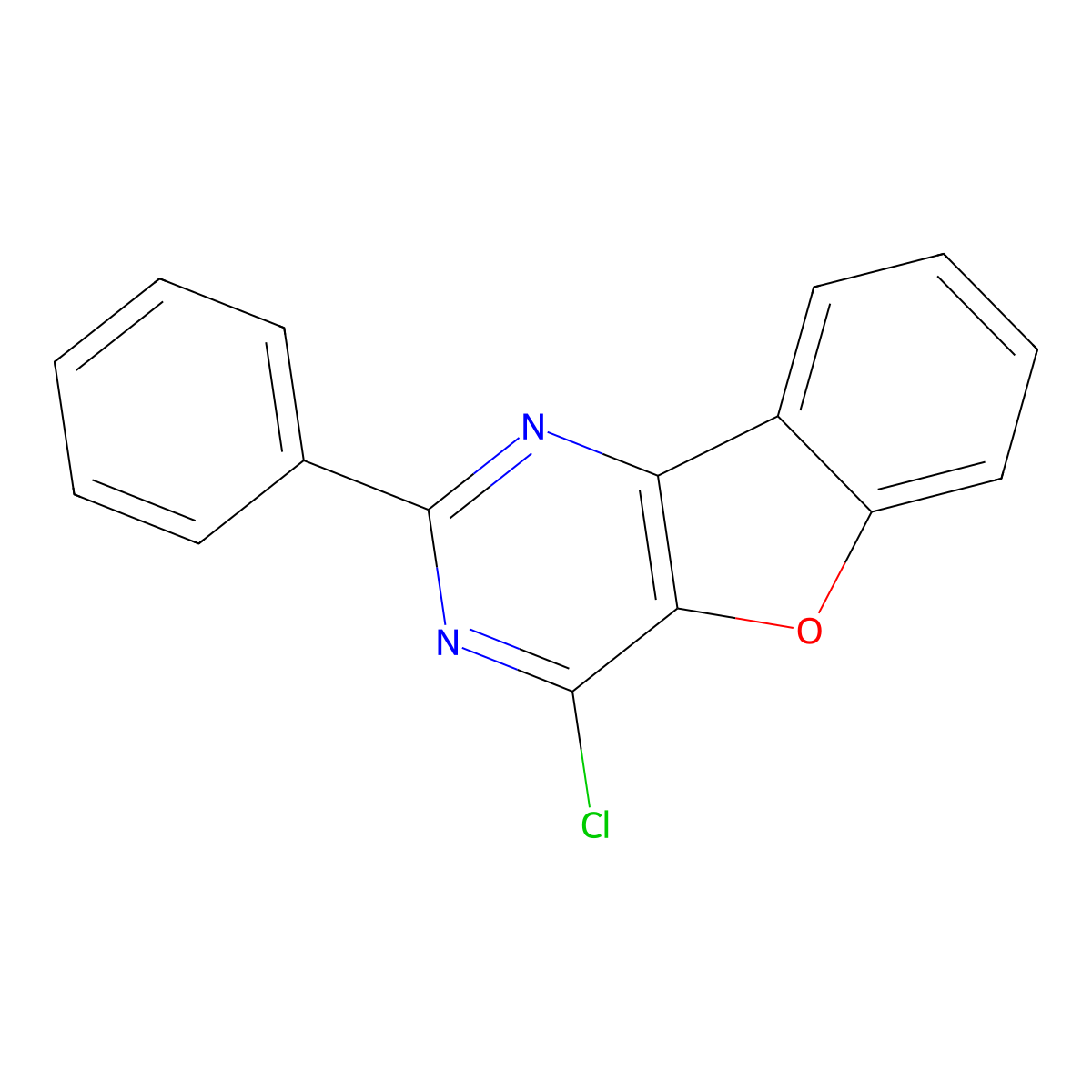 4-Chloro-2-phenyl[1]benzofuro[3,2-d]pyrimidine molecular structure, CAS 134221-88-8