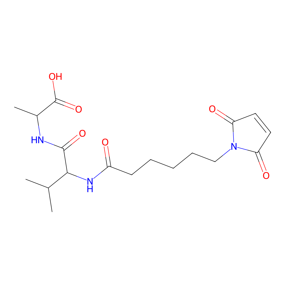(S)-2-((S)-2-(6-(2,5-dioxo-2H-pyrrol-1(5H)-yl)hexanamido)-3-methylbutanamido)propanoic acid molecular structure, CAS 1342211-31-7