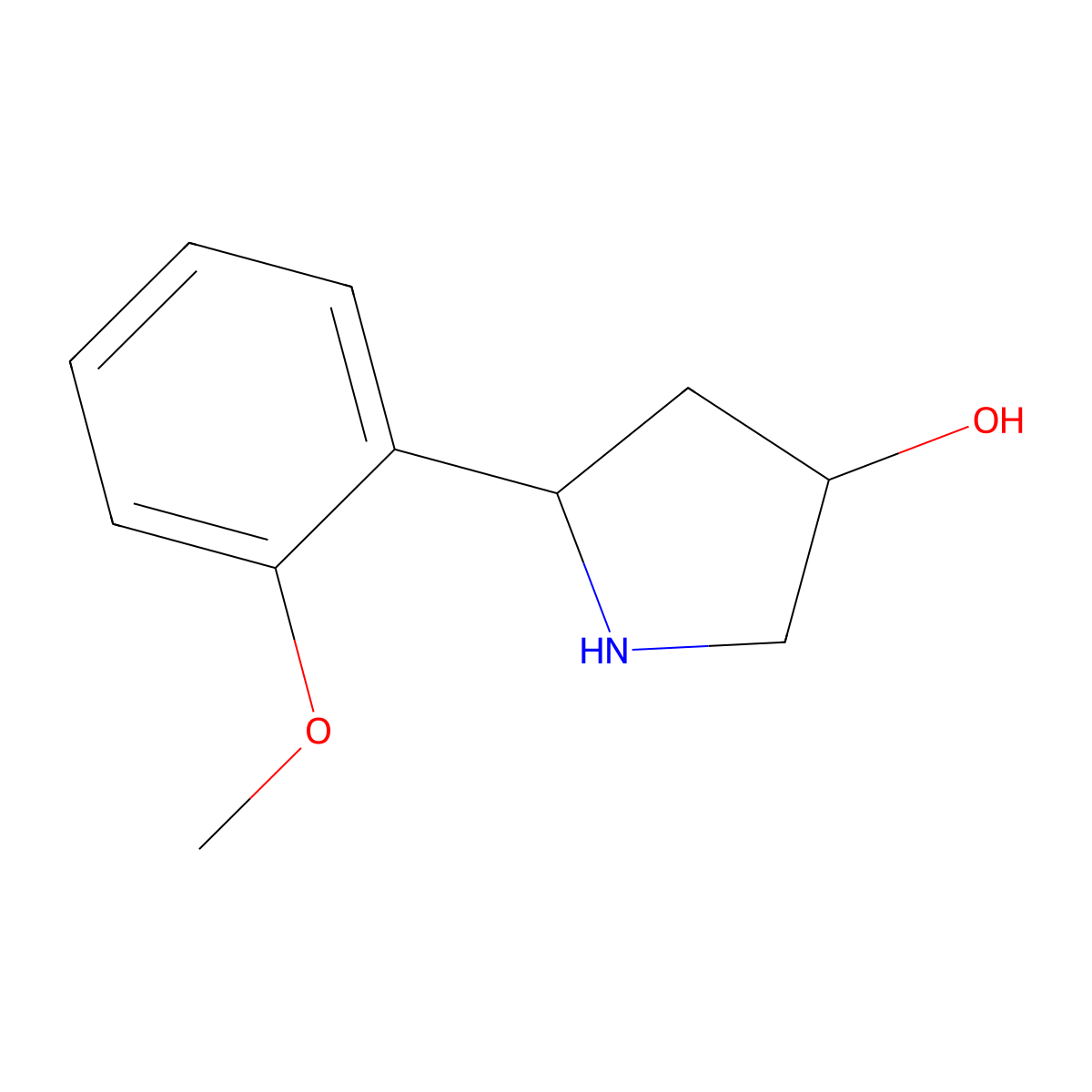 5-(2-Methoxyphenyl)pyrrolidin-3-ol molecular structure, CAS 1342211-58-8