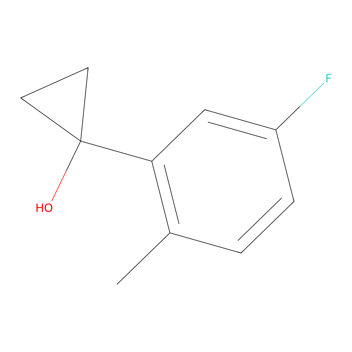 1-(5-Fluoro-2-methylphenyl)cyclopropan-1-ol molecular structure, CAS 1342212-34-3