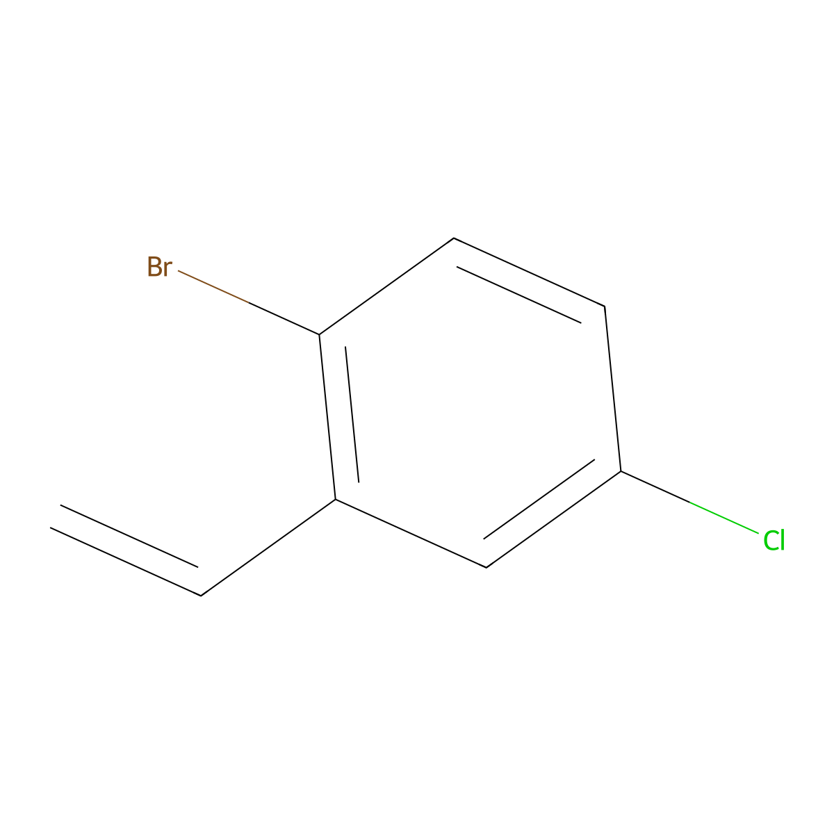 1-Bromo-4-chloro-2-ethenylbenzene molecular structure, CAS 1342212-97-8