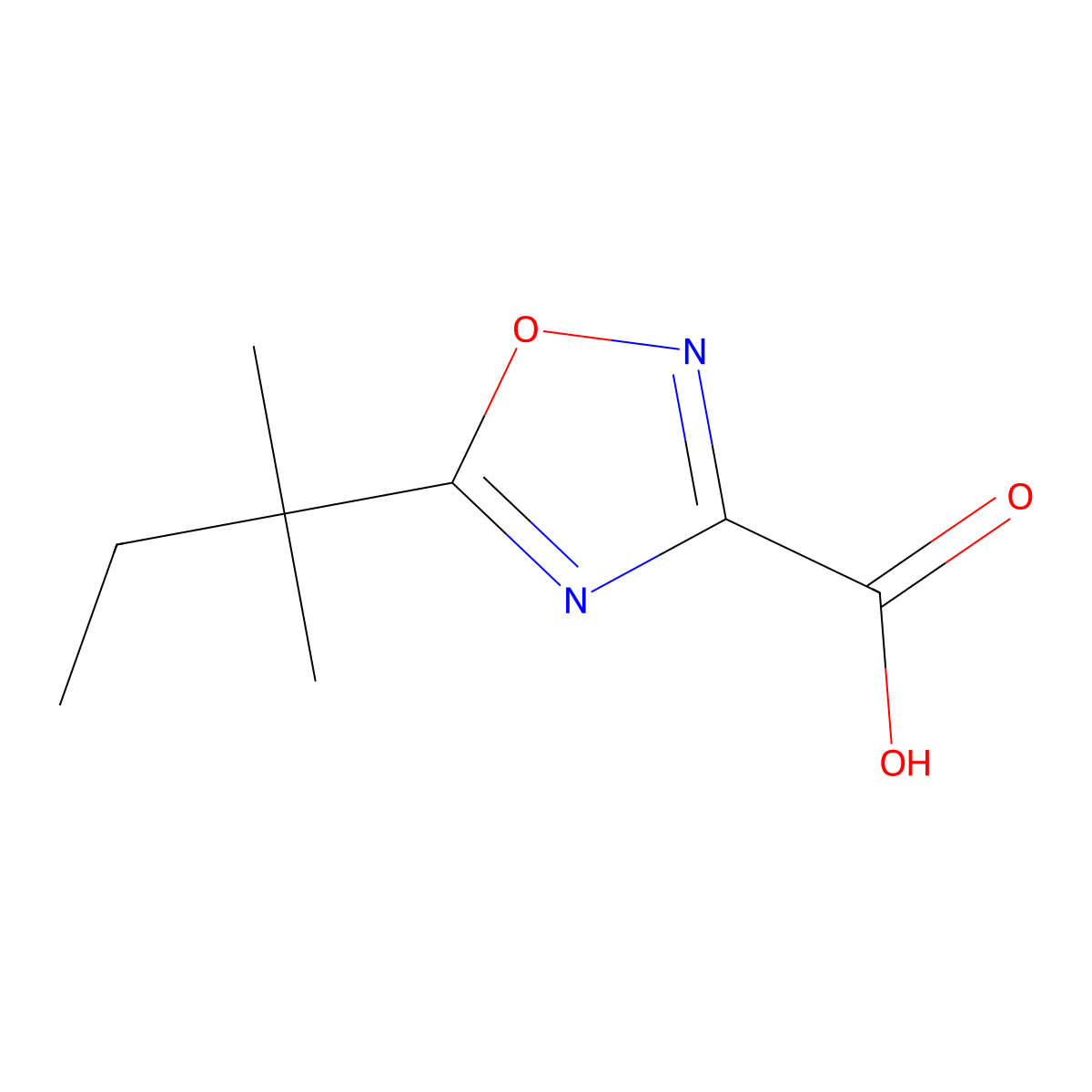 5-(2-Methylbutan-2-yl)-1,2,4-oxadiazole-3-carboxylic acid molecular structure, CAS 1342213-17-5