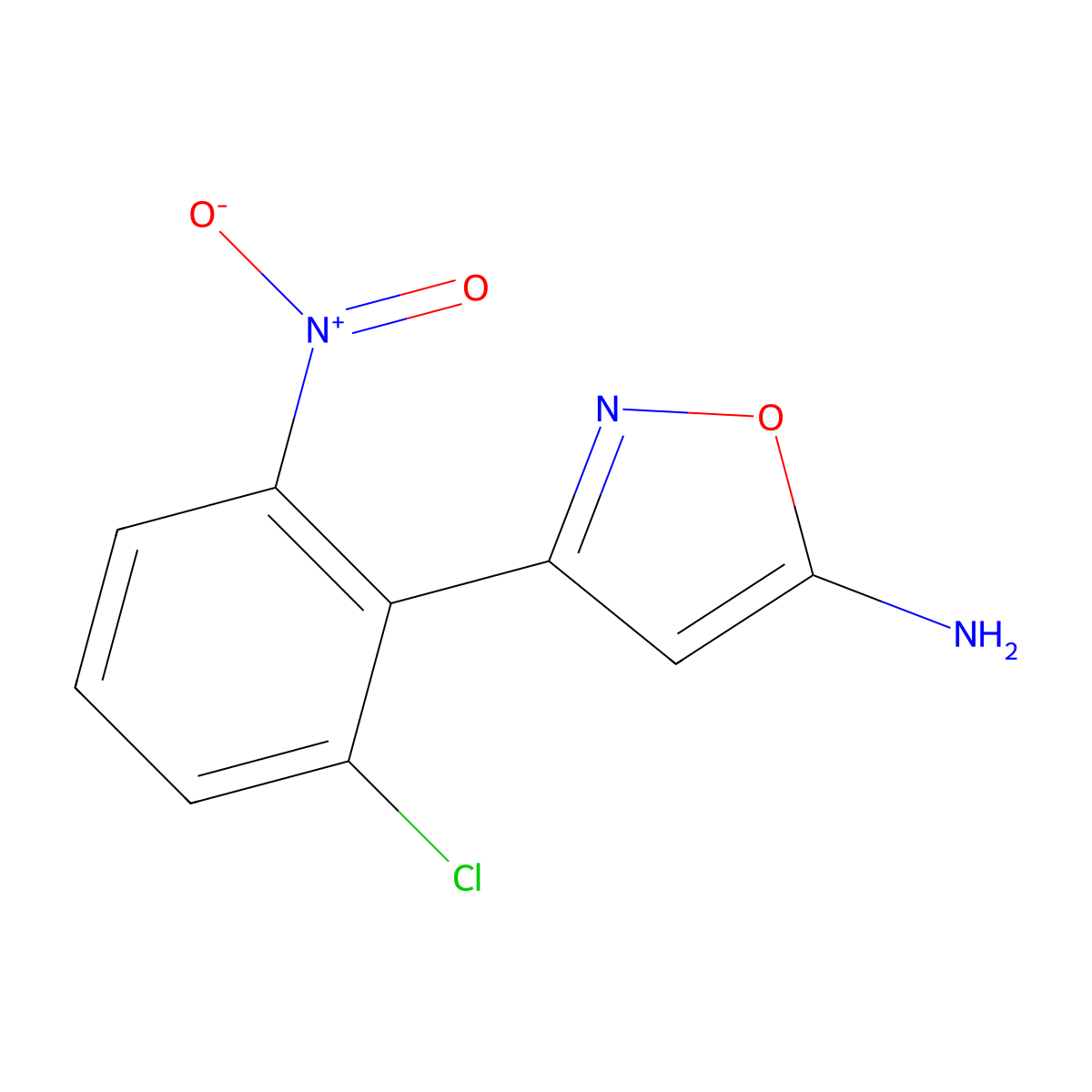 3-(2-Chloro-6-nitrophenyl)isoxazol-5-amine molecular structure, CAS 1342213-90-4