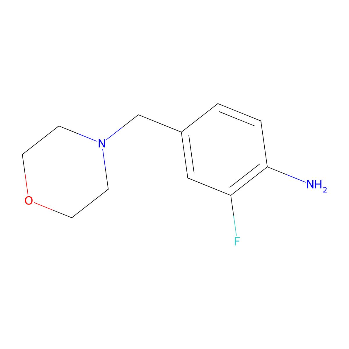 2-Fluoro-4-[(morpholin-4-yl)methyl]aniline molecular structure, CAS 1342215-87-5