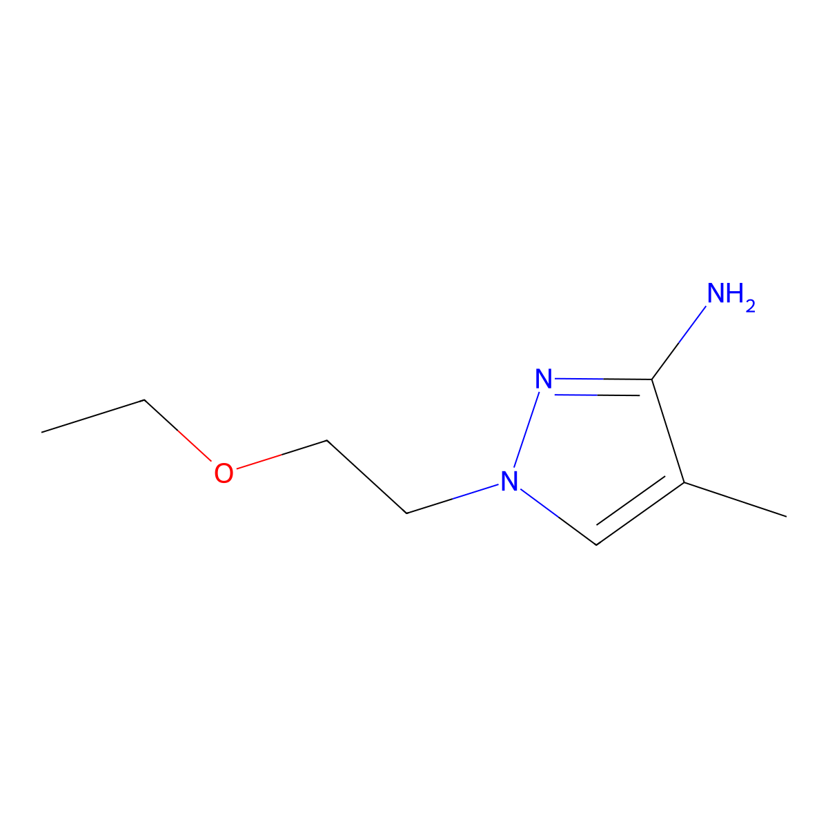 1-(2-Ethoxyethyl)-4-methyl-1h-pyrazol-3-amine molecular structure, CAS 1342217-56-4