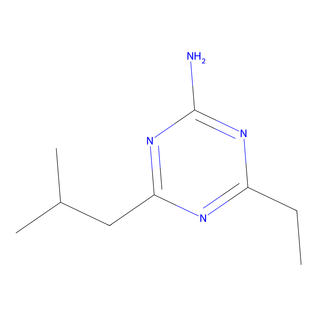 4-Ethyl-6-(2-methylpropyl)-1,3,5-triazin-2-amine molecular structure, CAS 1342217-67-7