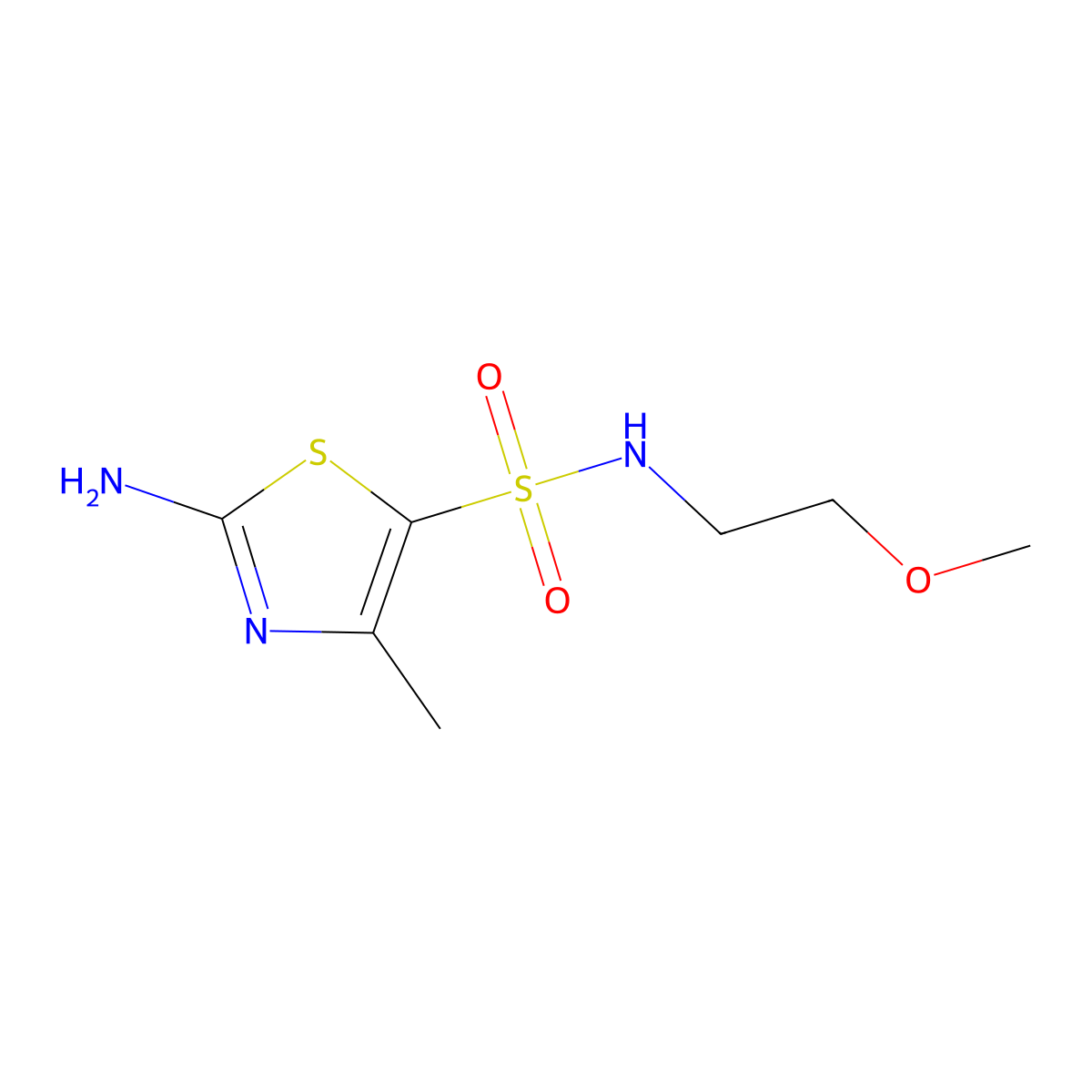 2-Amino-N-(2-methoxyethyl)-4-methylthiazole-5-sulfonamide molecular structure, CAS 1342218-19-2
