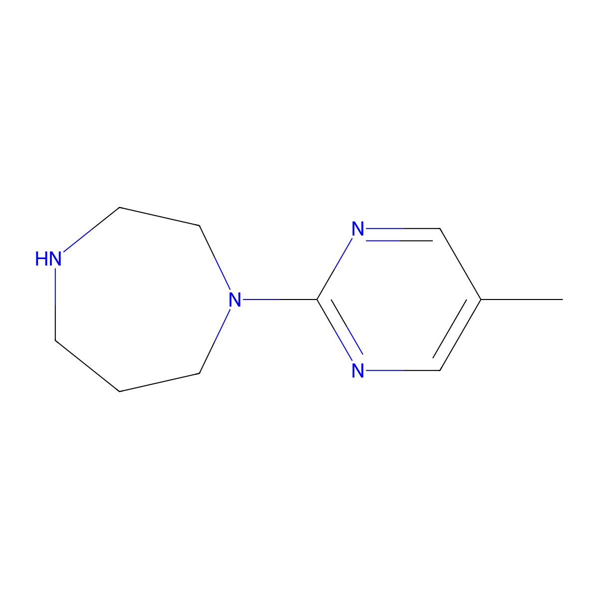 1-(5-Methylpyrimidin-2-yl)-1,4-diazepane molecular structure, CAS 1342219-21-9