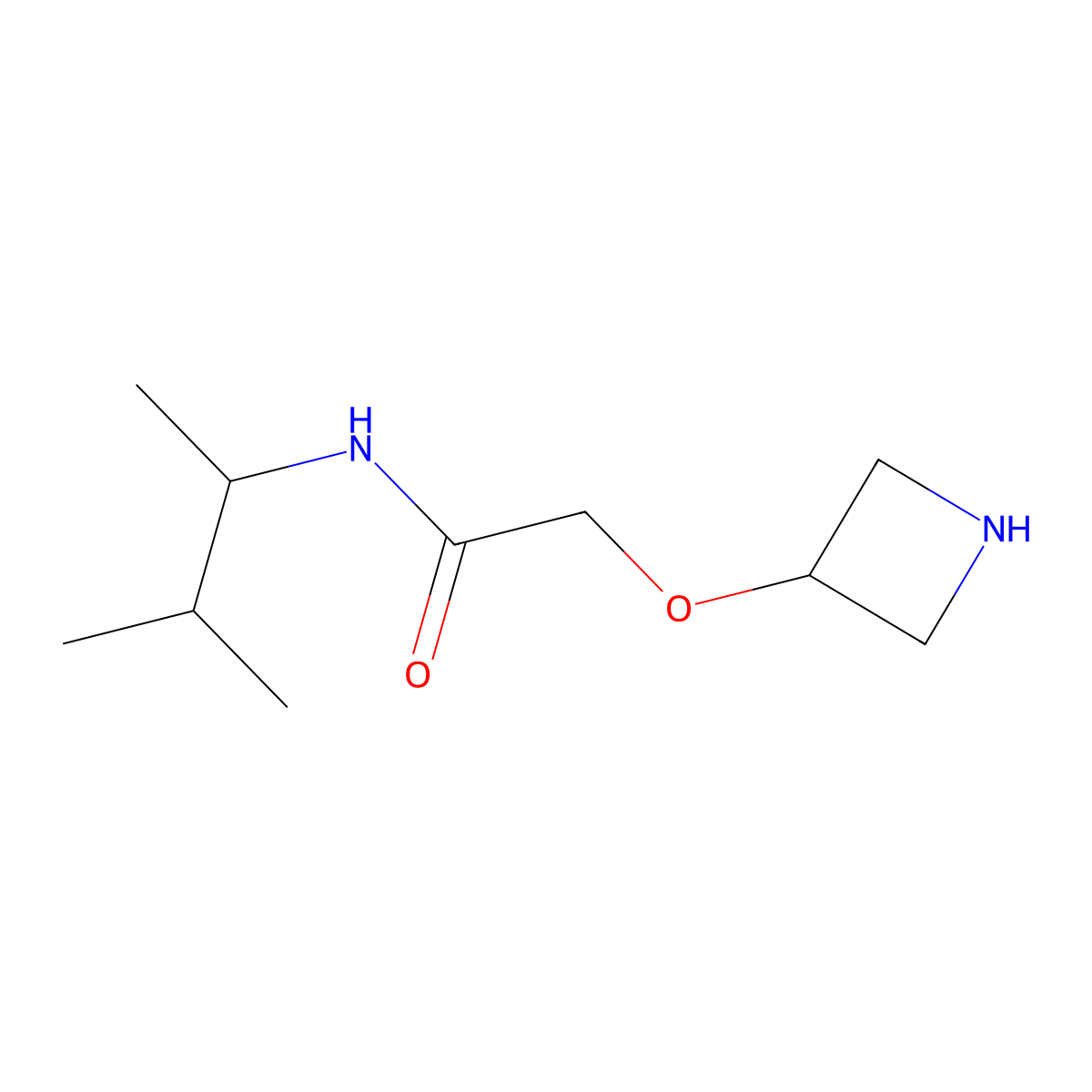 2-(azetidin-3-yloxy)-N-(3-methylbutan-2-yl)acetamide molecular structure, CAS 1342220-64-7