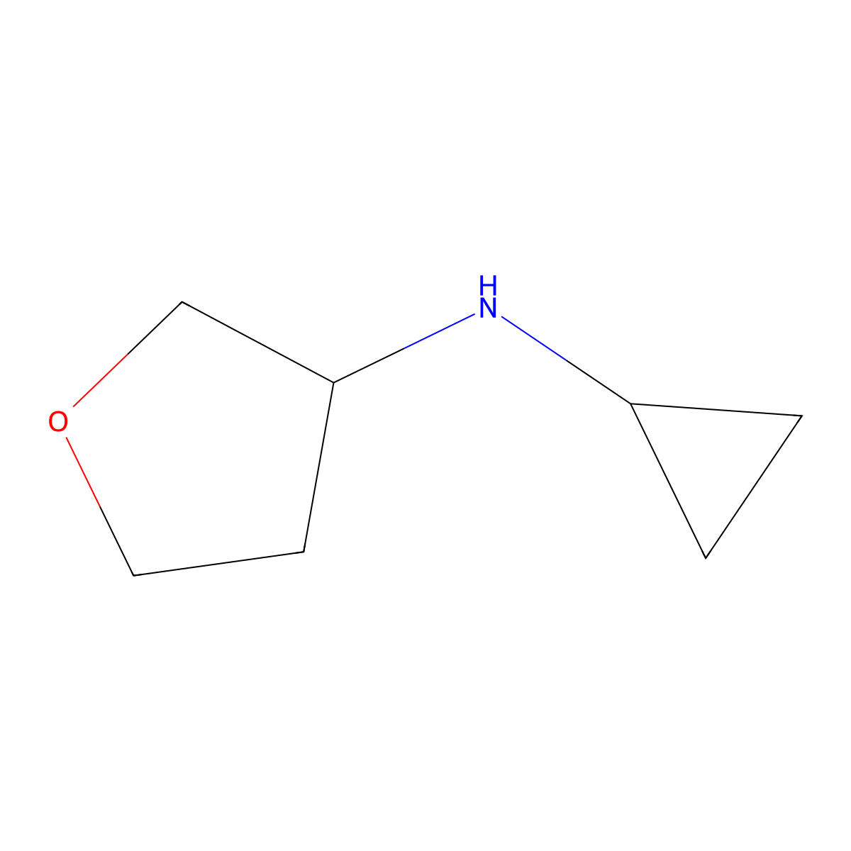 N-cyclopropyltetrahydrofuran-3-amine molecular structure, CAS 1342221-69-5
