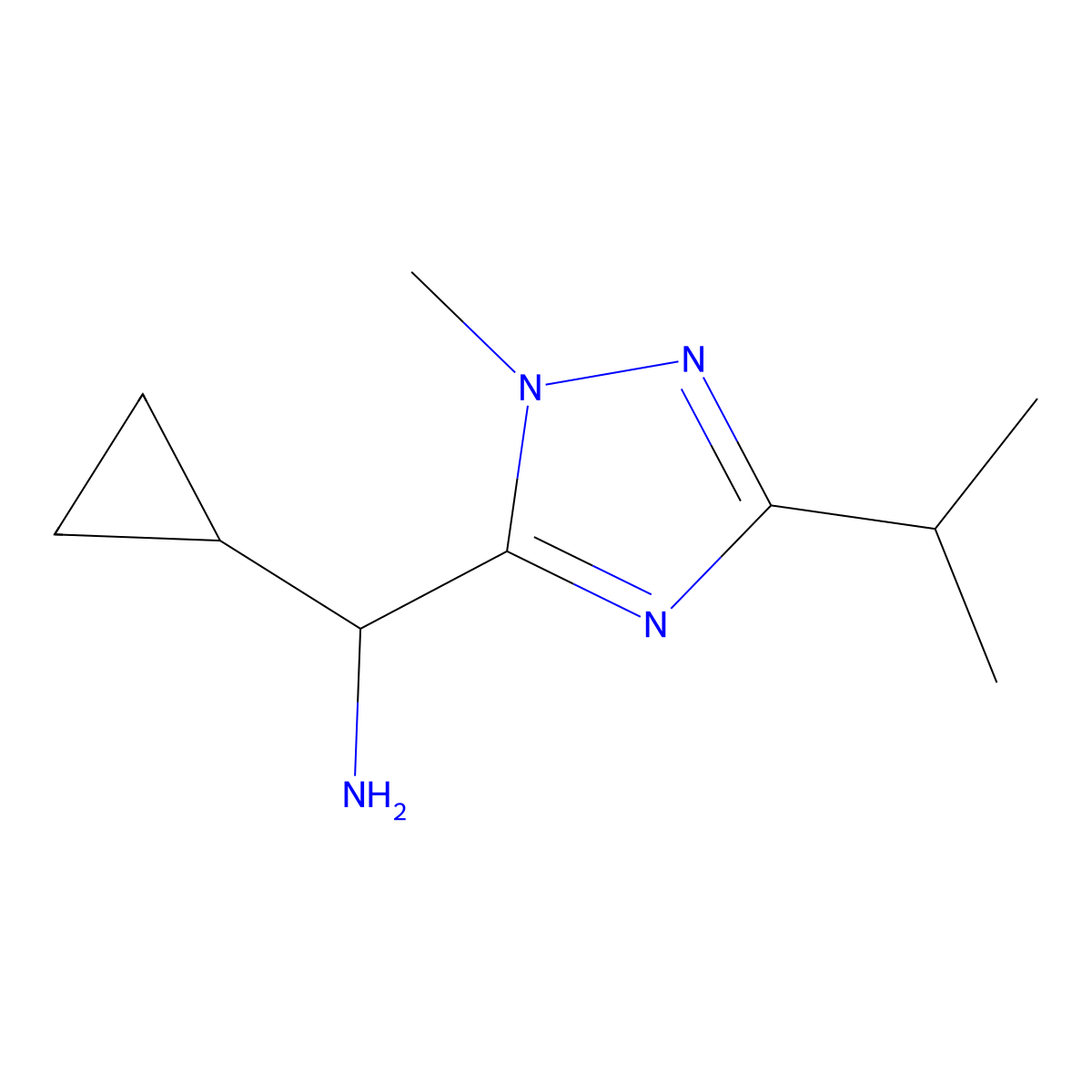 Cyclopropyl(3-isopropyl-1-methyl-1h-1,2,4-triazol-5-yl)methanamine molecular structure, CAS 1342223-20-4