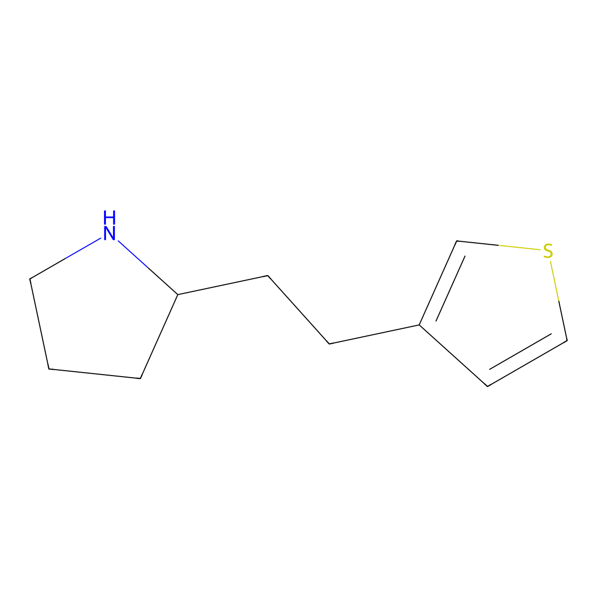 2-(2-(Thiophen-3-yl)ethyl)pyrrolidine molecular structure, CAS 1342223-45-3