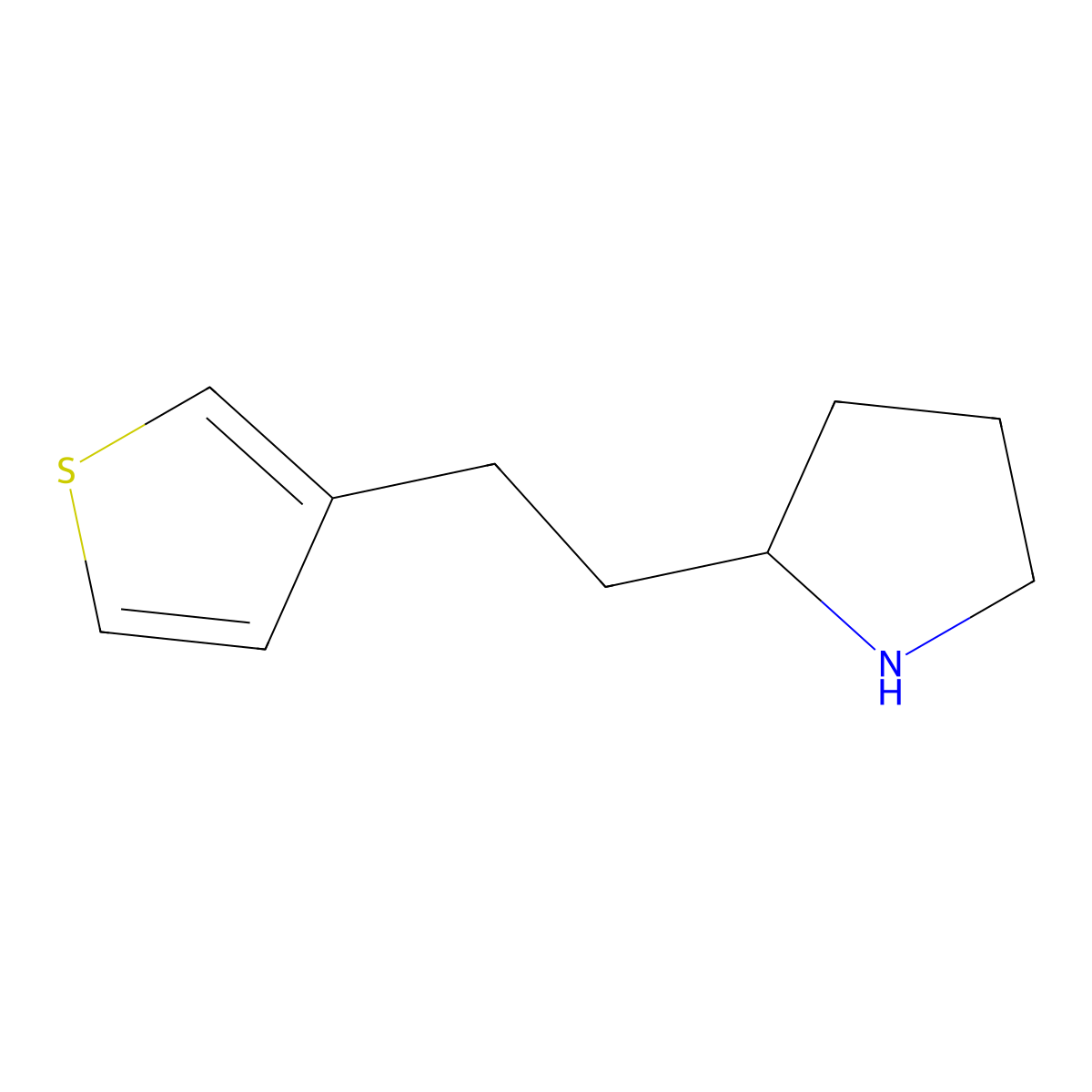 2-(2-(Thiophen-3-yl)ethyl)pyrrolidine molecular structure, CAS 1342223-45-3