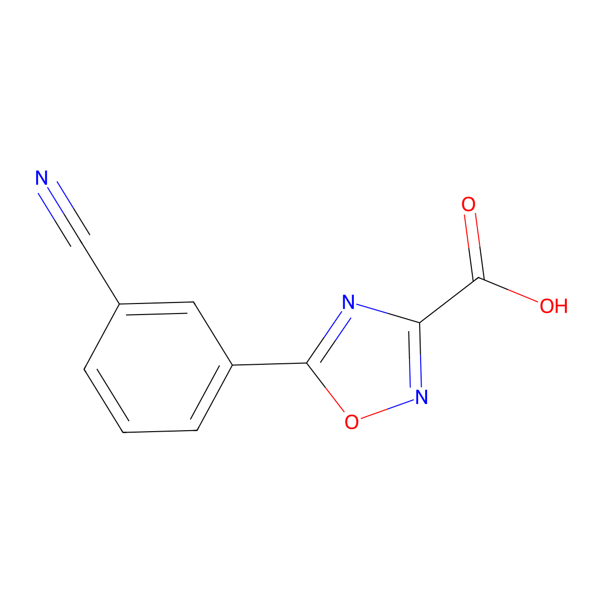 5-(3-Cyanophenyl)-1,2,4-oxadiazole-3-carboxylic acid molecular structure, CAS 1342223-83-9