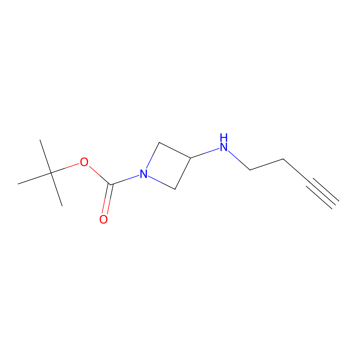 Tert-butyl 3-[(but-3-yn-1-yl)amino]azetidine-1-carboxylate molecular structure, CAS 1342224-13-8