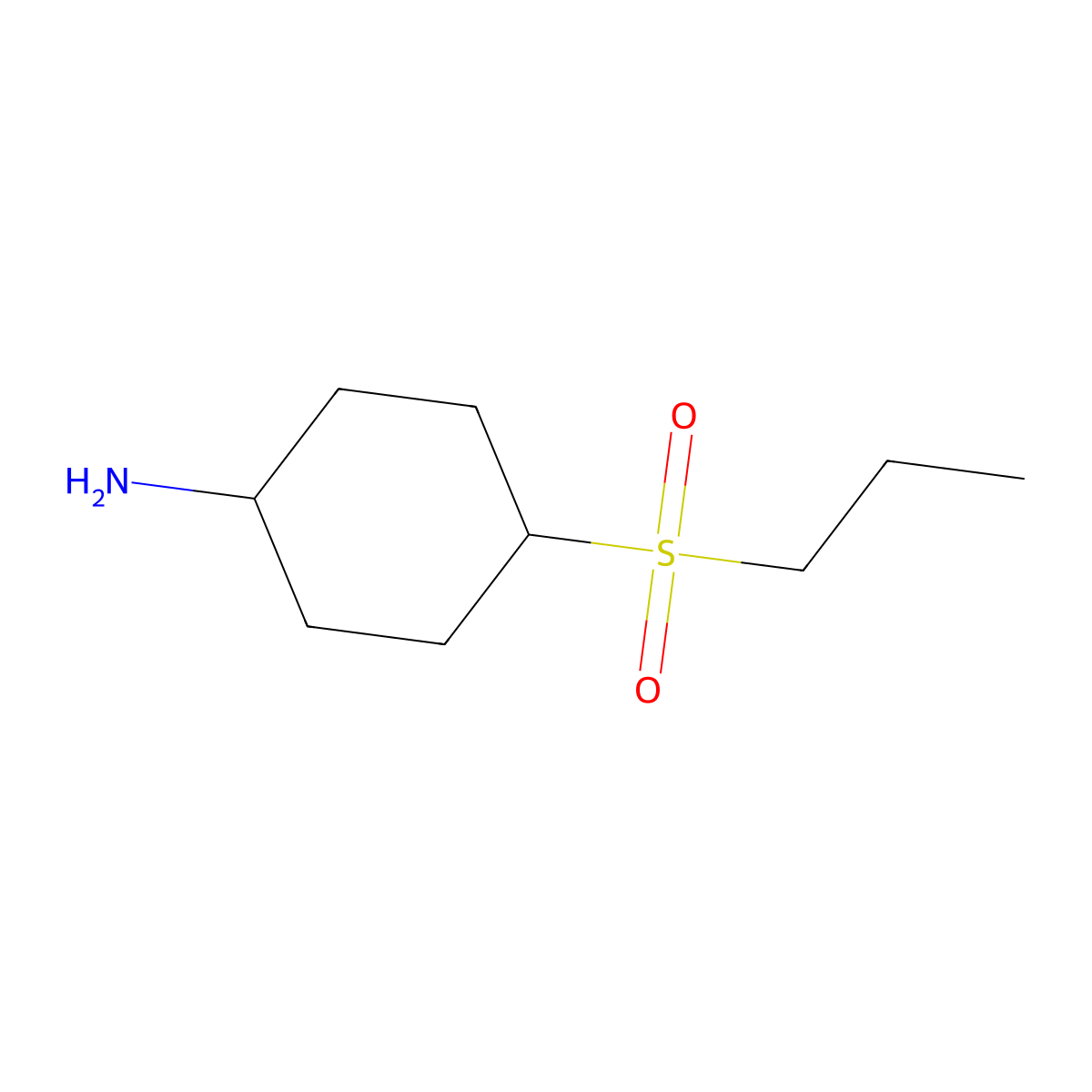 4-(Propane-1-sulfonyl)cyclohexan-1-amine molecular structure, CAS 1342224-81-0