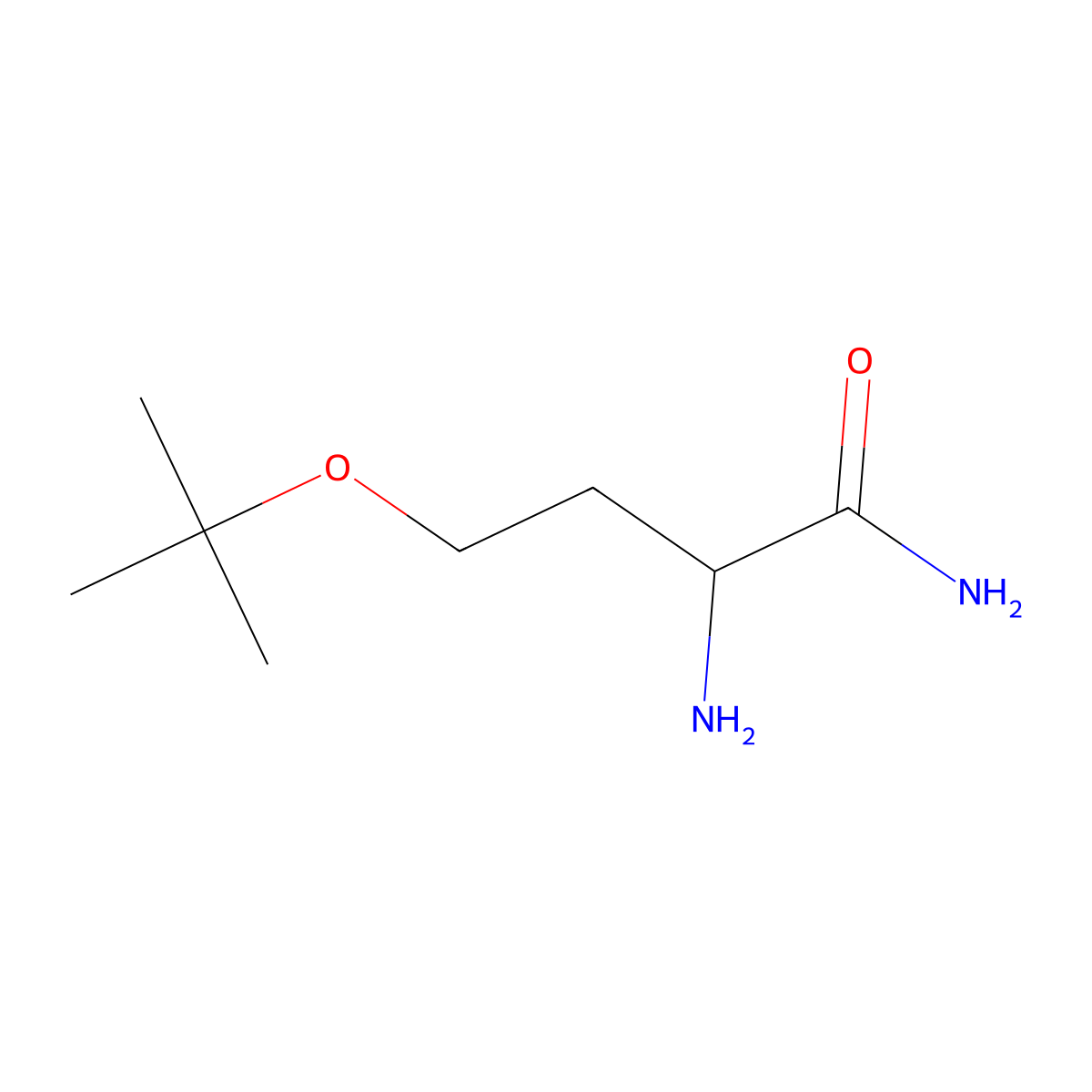 2-Amino-4-(tert-butoxy)butanamide molecular structure, CAS 1342225-73-3