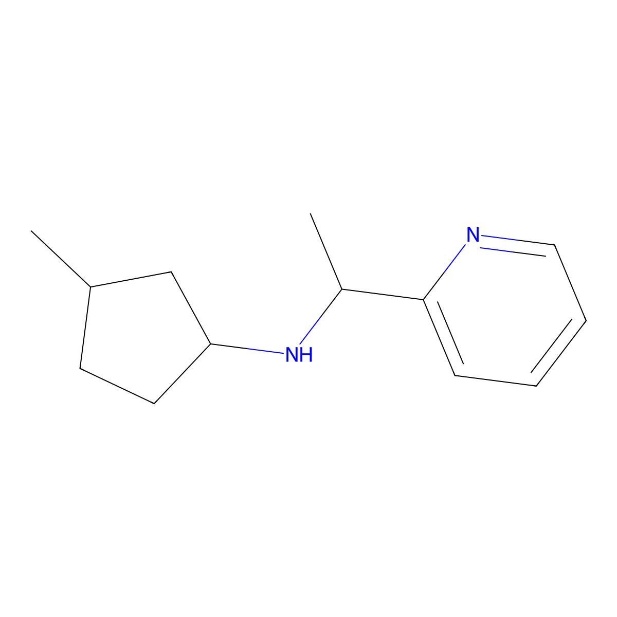 3-Methyl-N-[1-(pyridin-2-yl)ethyl]cyclopentan-1-amine molecular structure, CAS 1342226-30-5