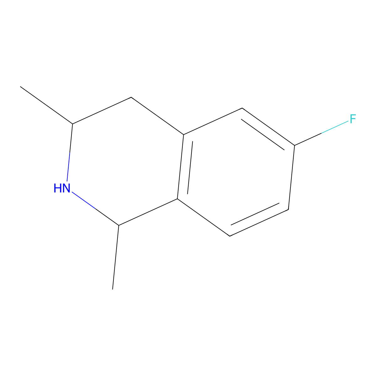 6-Fluoro-1,3-dimethyl-1,2,3,4-tetrahydroisoquinoline molecular structure, CAS 1342227-88-6