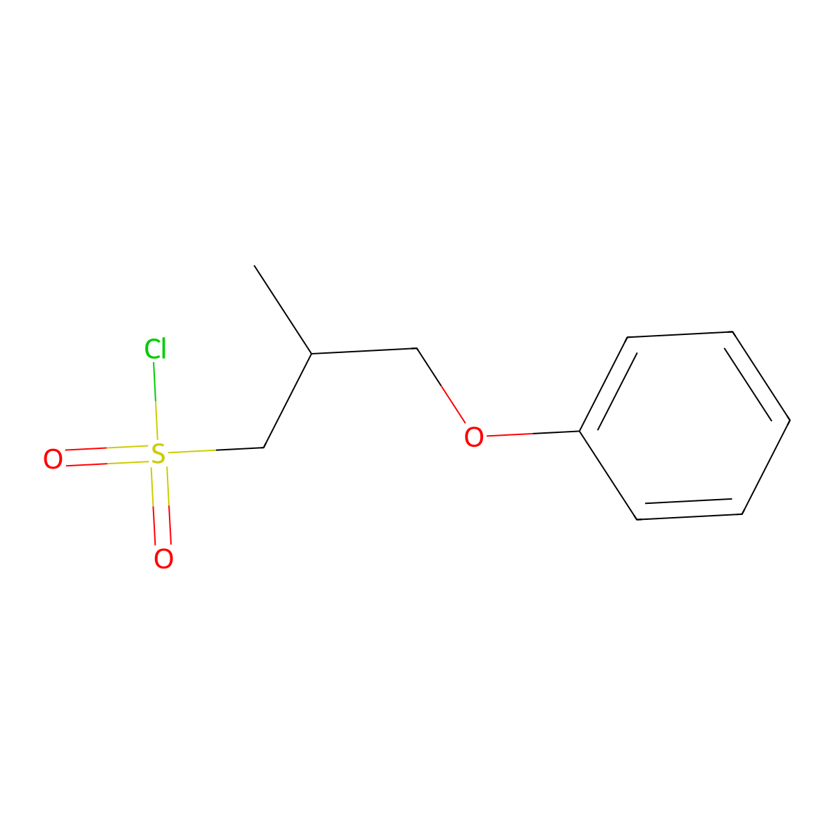 2-Methyl-3-phenoxypropane-1-sulfonyl chloride molecular structure, CAS 1342227-95-5