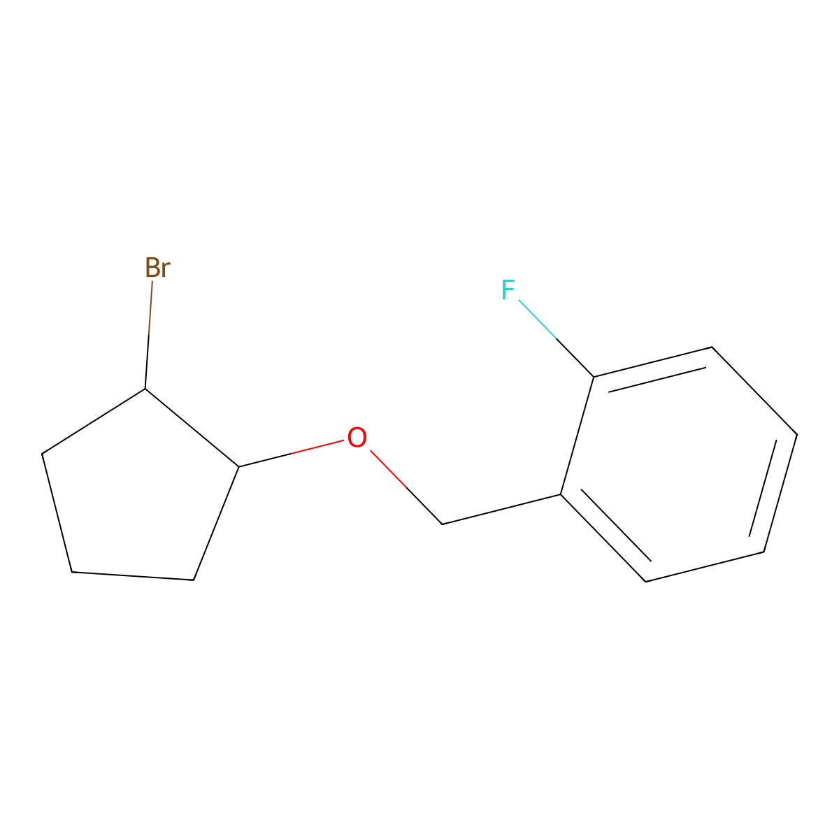 1-([(2-Bromocyclopentyl)oxy]methyl)-2-fluorobenzene molecular structure, CAS 1342228-03-8