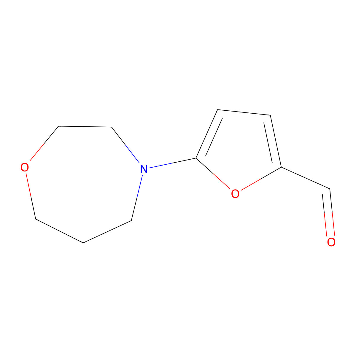 5-(1,4-Oxazepan-4-yl)furan-2-carbaldehyde molecular structure, CAS 1342231-49-5