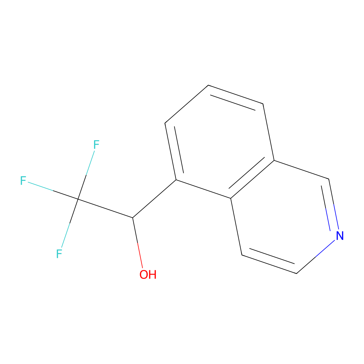 2,2,2-Trifluoro-1-(isoquinolin-5-yl)ethan-1-ol molecular structure, CAS 1342236-04-7