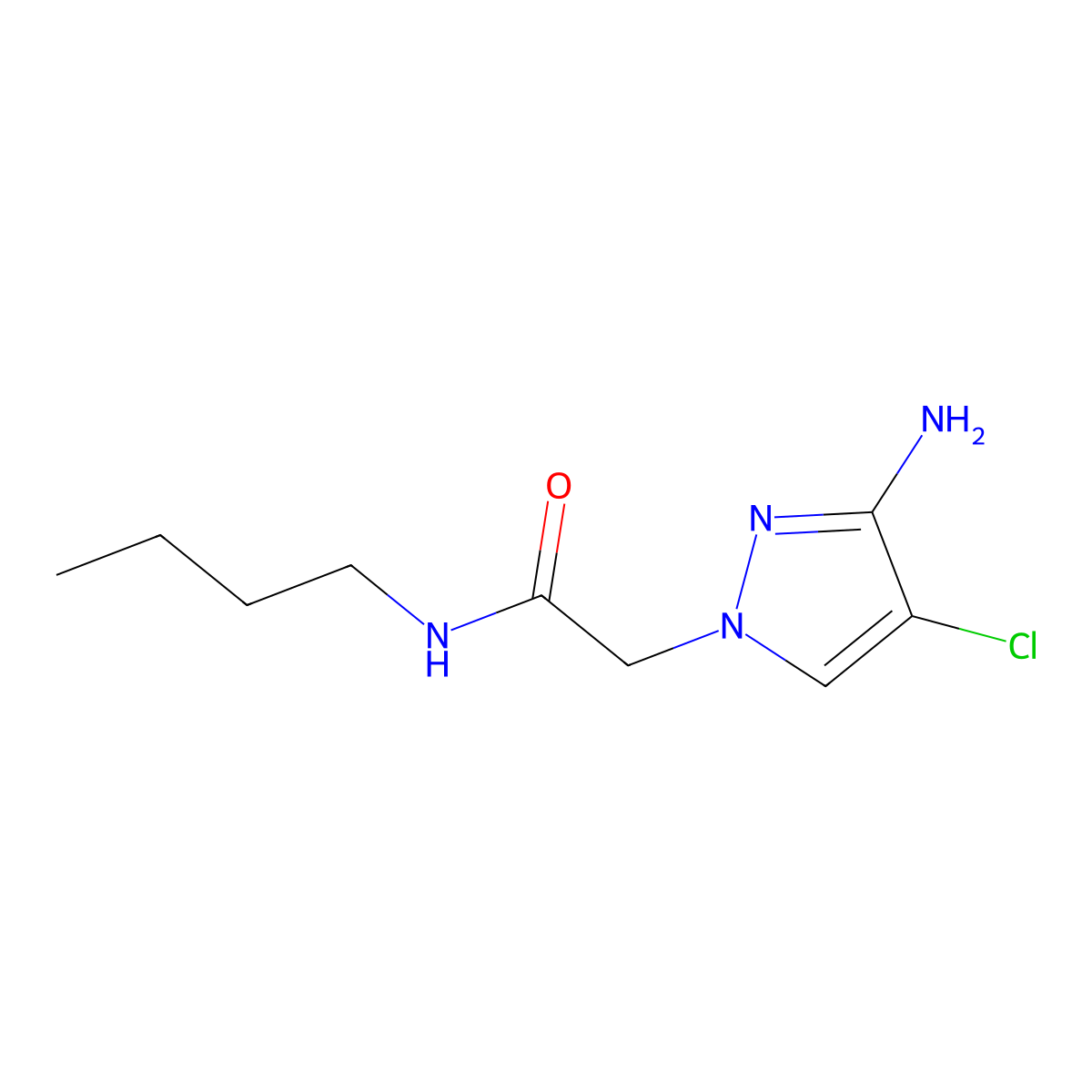 2-(3-Amino-4-chloro-1h-pyrazol-1-yl)-N-butylacetamide molecular structure, CAS 1342236-62-7