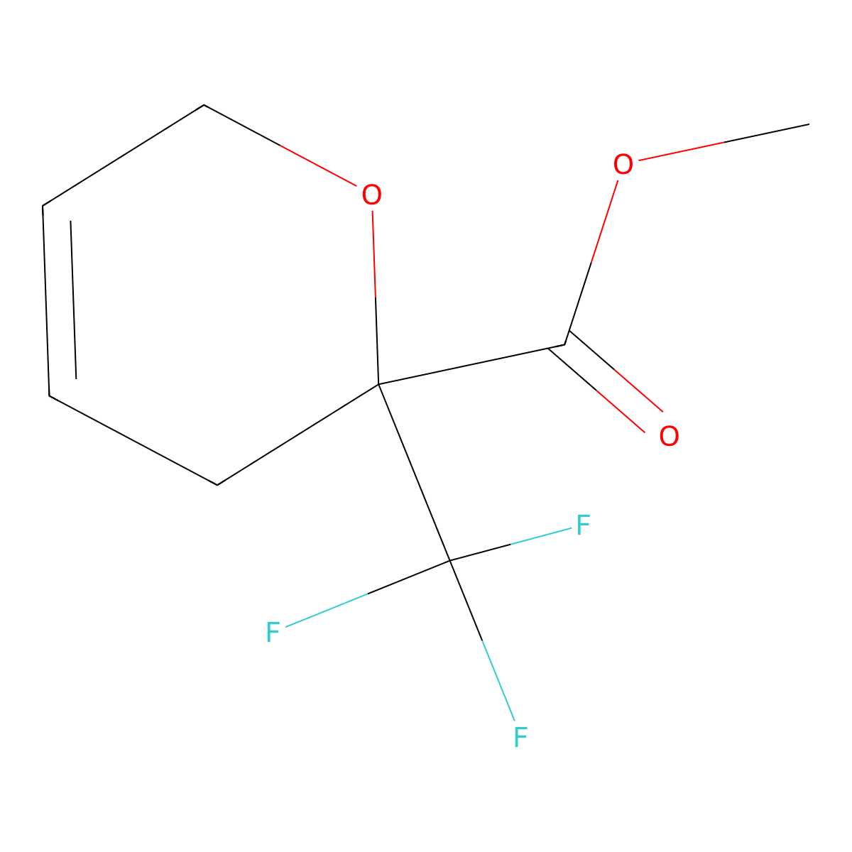 methyl 2-(trifluoromethyl)-3,6-dihydro-2H-pyran-2-carboxylate molecular structure, CAS 134224-62-7