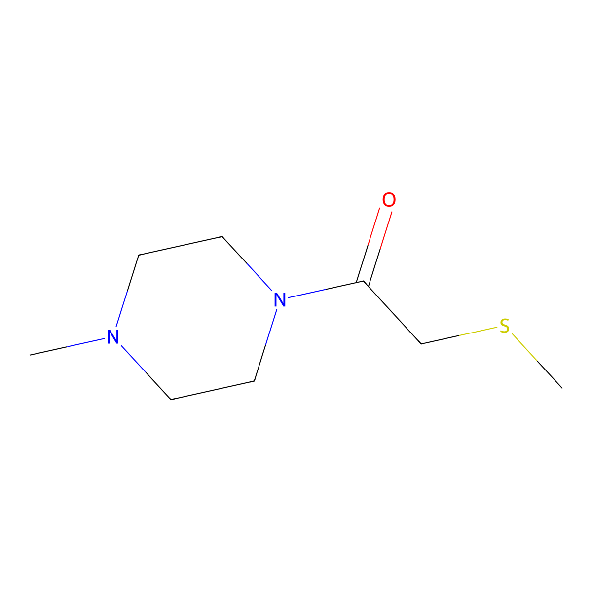 1-(4-Methylpiperazin-1-yl)-2-(methylthio)ethan-1-one molecular structure, CAS 1342241-36-4