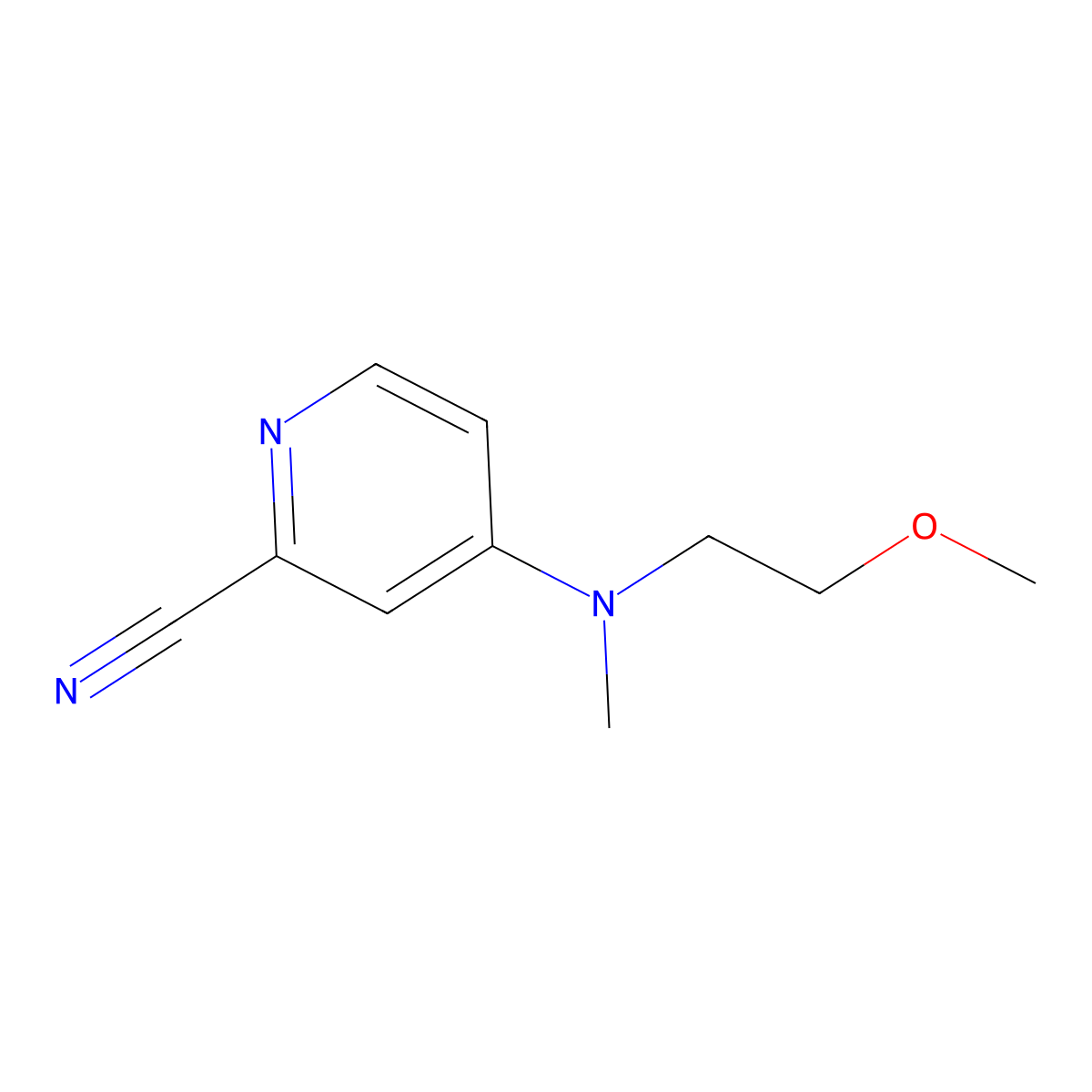 4-[(2-Methoxyethyl)(methyl)amino]pyridine-2-carbonitrile molecular structure, CAS 1342241-76-2