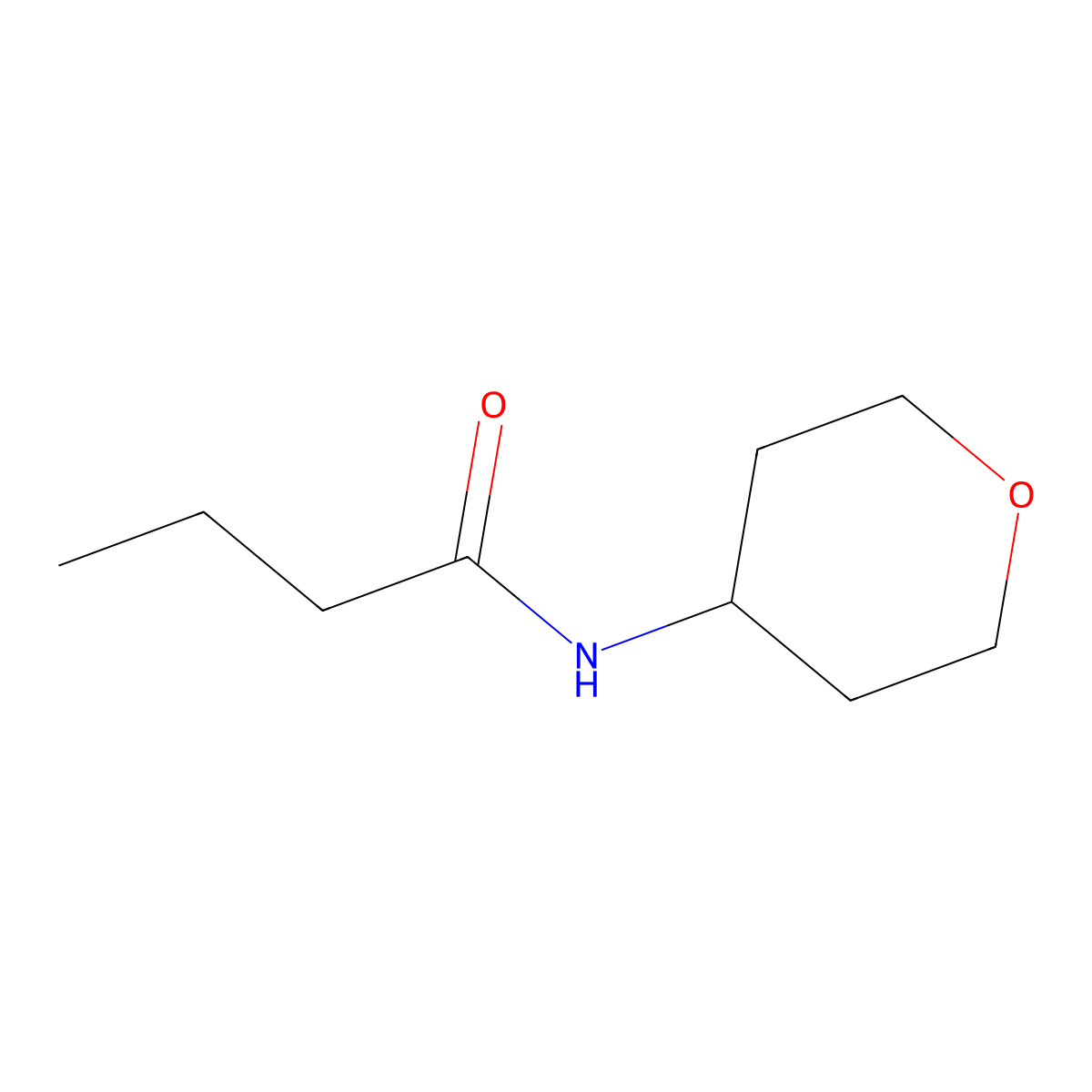 N-(oxan-4-yl)butanamide molecular structure, CAS 1342241-78-4