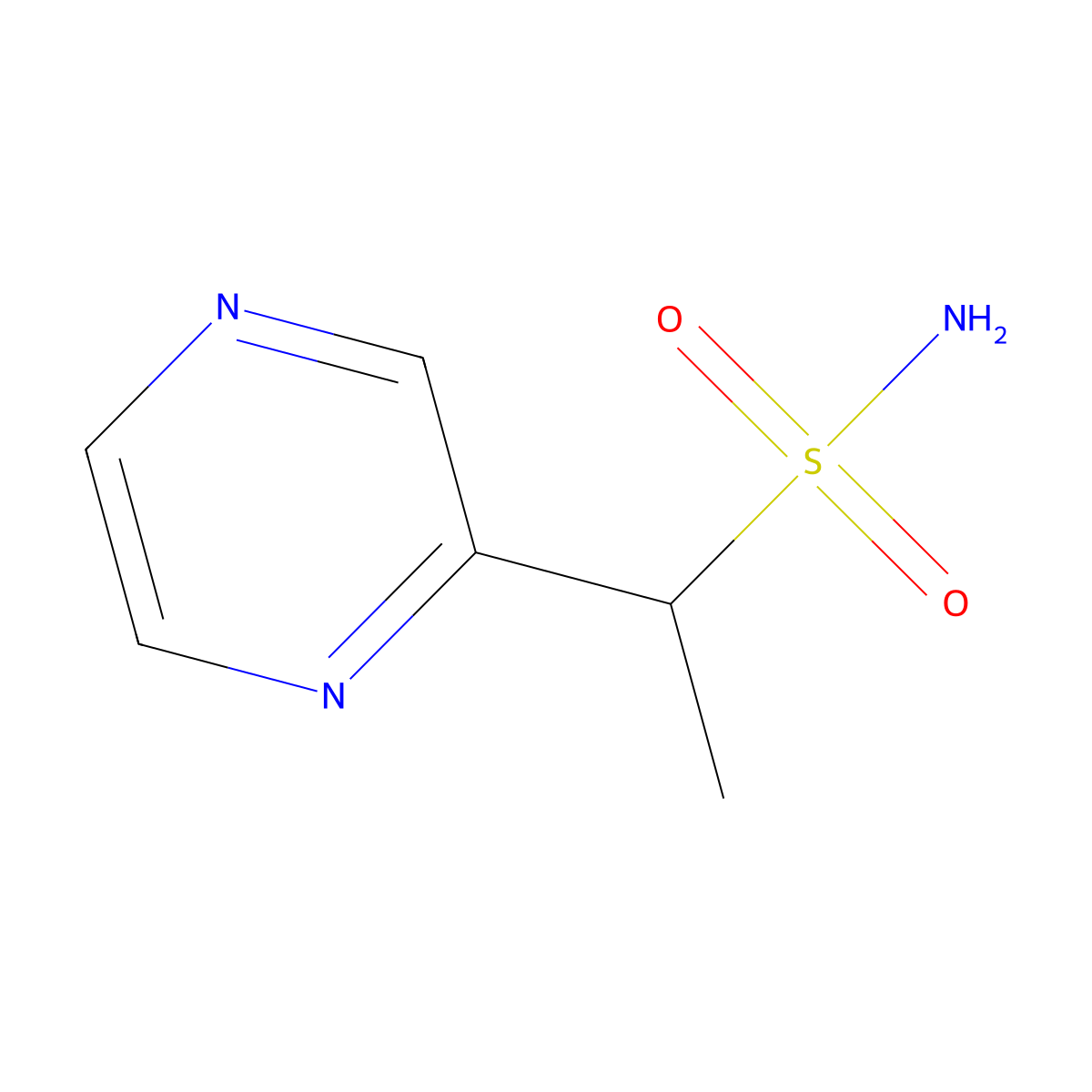 1-(Pyrazin-2-yl)ethanesulfonamide molecular structure, CAS 1342245-69-5