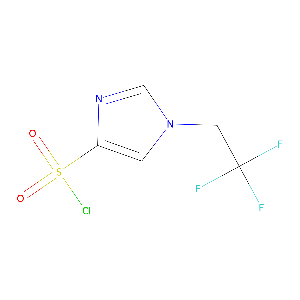 1-(2,2,2-trifluoroethyl)-1H-imidazole-4-sulfonyl chloride molecular structure, CAS 1342246-36-9