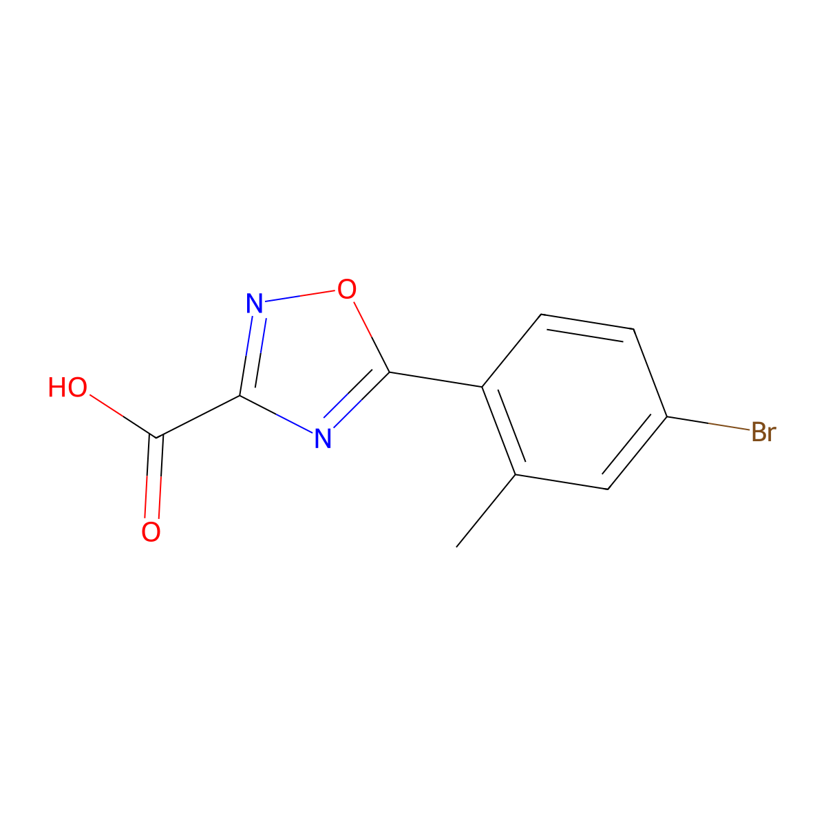 5-(4-Bromo-2-methylphenyl)-1,2,4-oxadiazole-3-carboxylic acid molecular structure, CAS 1342248-63-8