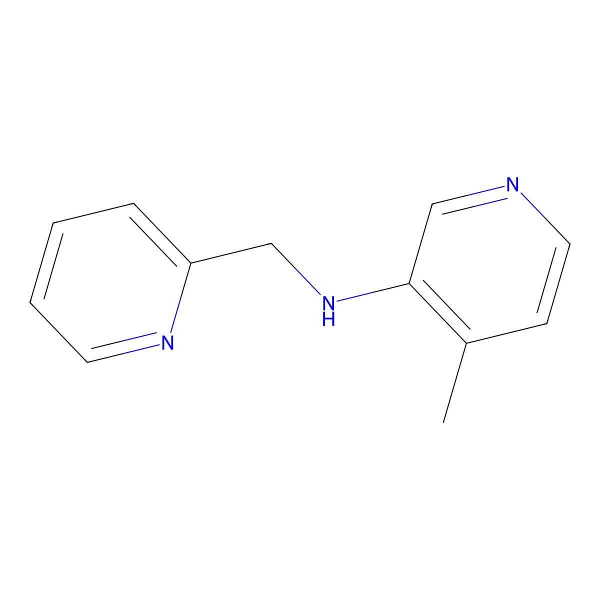 4-methyl-N-(pyridin-2-ylmethyl)pyridin-3-amine molecular structure, CAS 1342251-00-6
