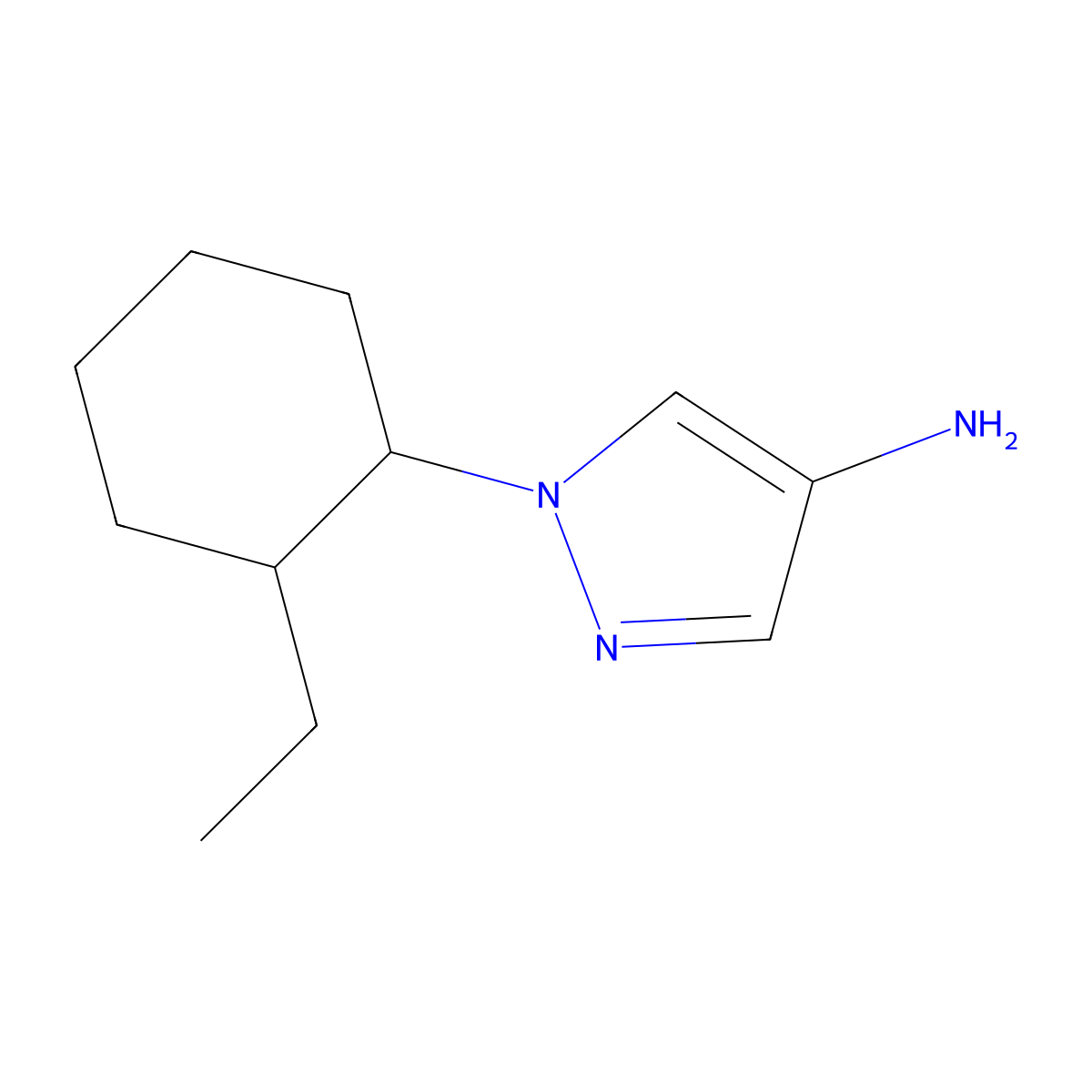 1-(2-ethylcyclohexyl)-1H-pyrazol-4-amine molecular structure, CAS 1342252-77-0