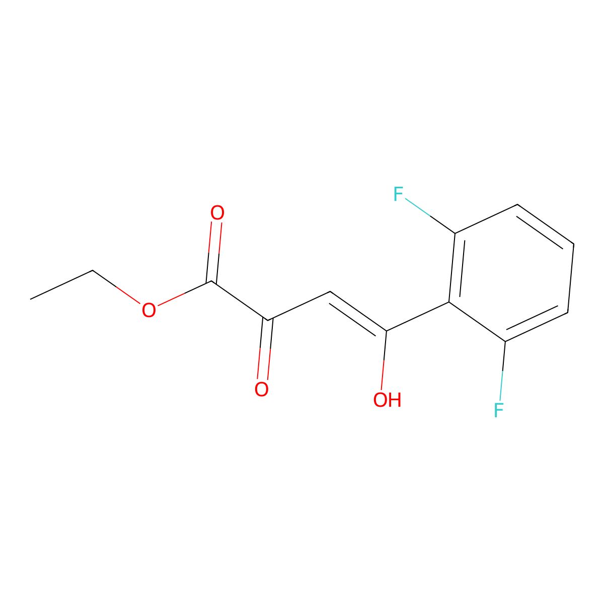 Ethyl 4-(2,6-difluorophenyl)-2-hydroxy-4-oxobut-2-enoate molecular structure, CAS 1342259-34-0