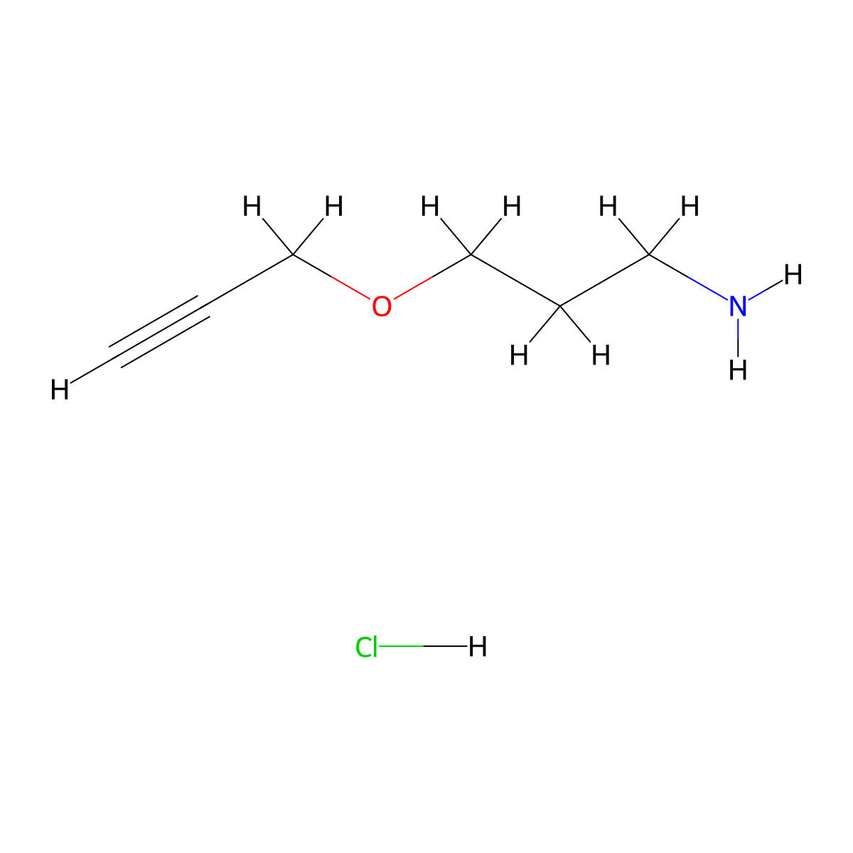 3-(Prop-2-yn-1-yloxy)propan-1-amine hydrochloride molecular structure, CAS 1342261-72-6