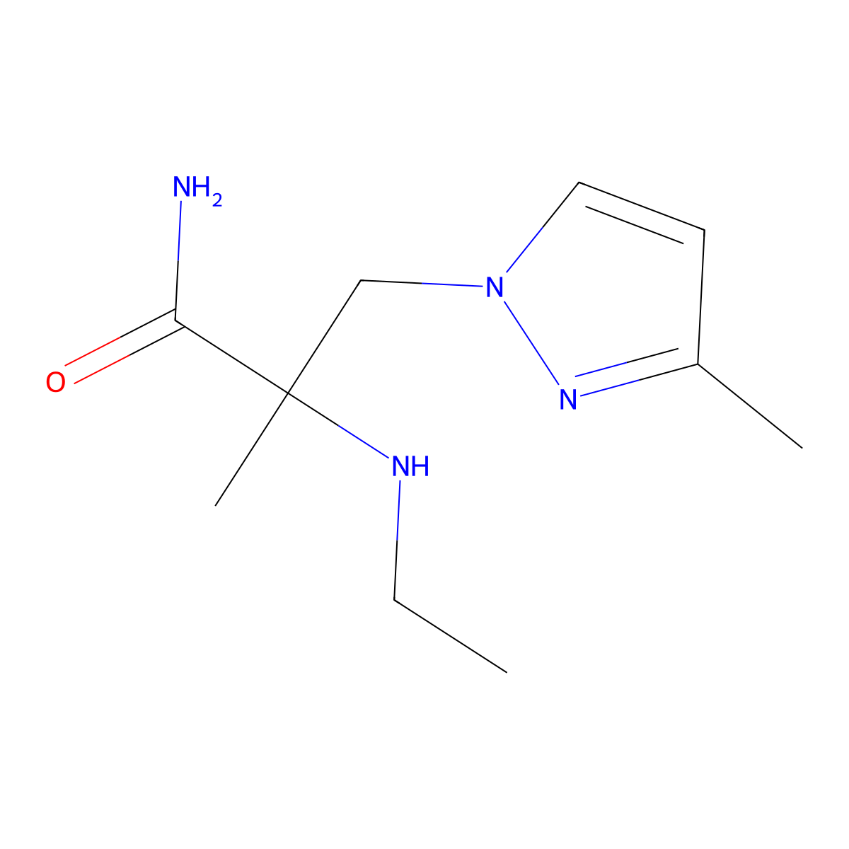 2-(Ethylamino)-2-methyl-3-(3-methyl-1h-pyrazol-1-yl)propanamide molecular structure, CAS 1342263-37-9