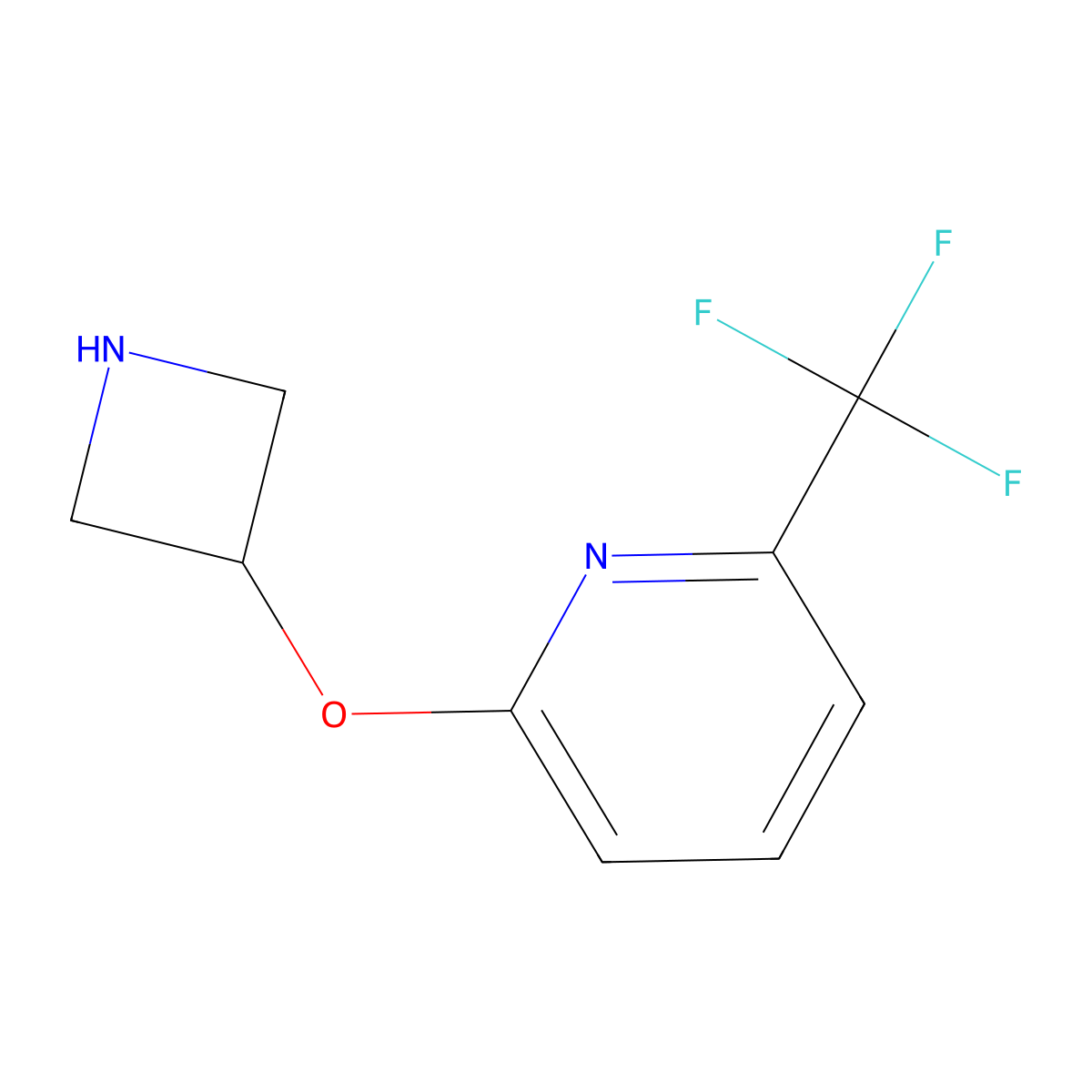 2-(Azetidin-3-yloxy)-6-(trifluoromethyl)pyridine molecular structure, CAS 1342265-93-3