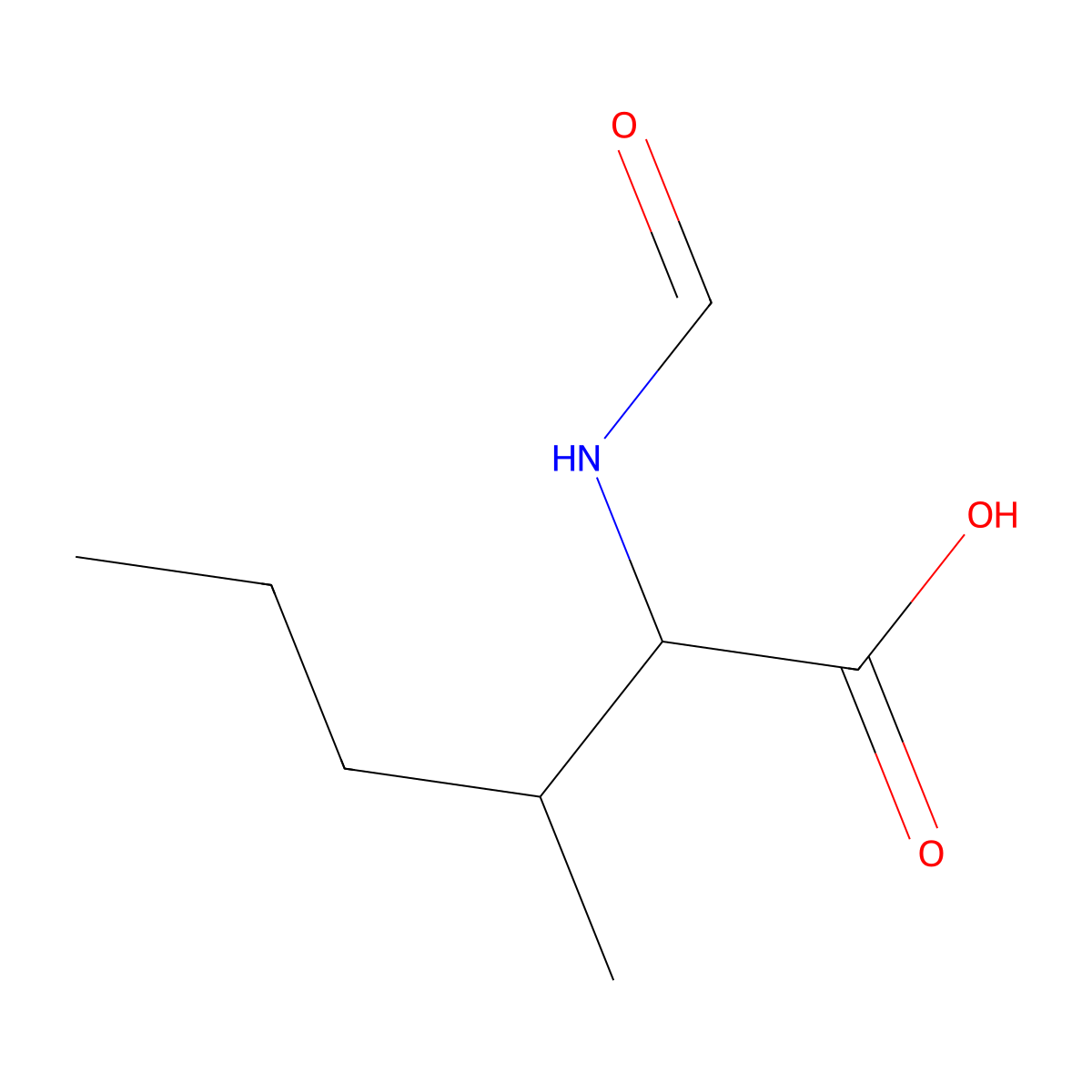 2-Formamido-3-methylhexanoic acid molecular structure, CAS 1342266-04-9