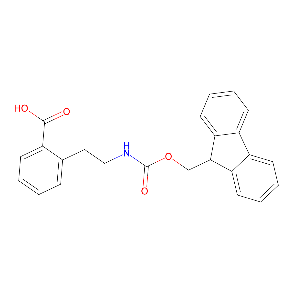 2-[2-({[(9H-fluoren-9-yl)methoxy]carbonyl}amino)ethyl]benzoic acid molecular structure, CAS 1342267-56-4