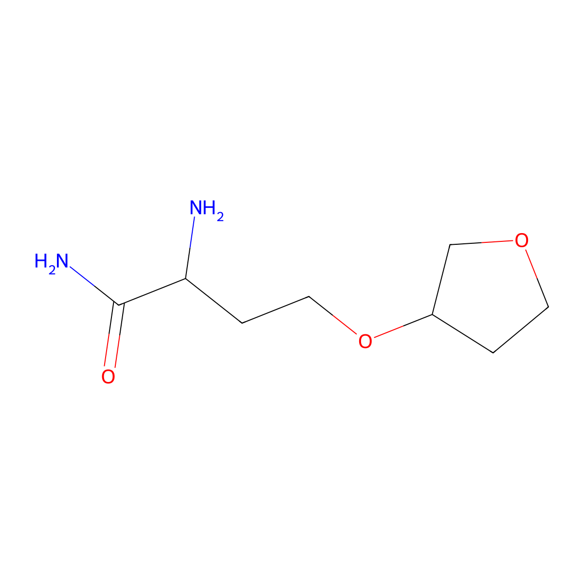 2-Amino-4-(oxolan-3-yloxy)butanamide molecular structure, CAS 1342267-82-6