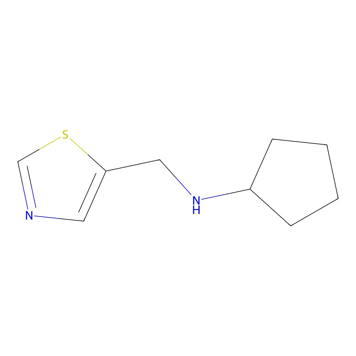 n-(Thiazol-5-ylmethyl)cyclopentanamine molecular structure, CAS 1342269-26-4