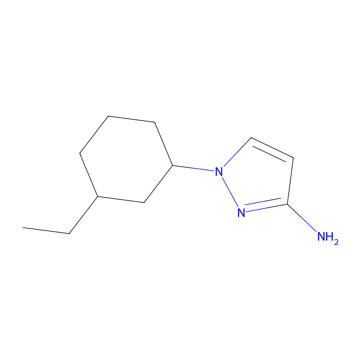 1-(3-ethylcyclohexyl)-1H-pyrazol-3-amine molecular structure, CAS 1342269-46-8